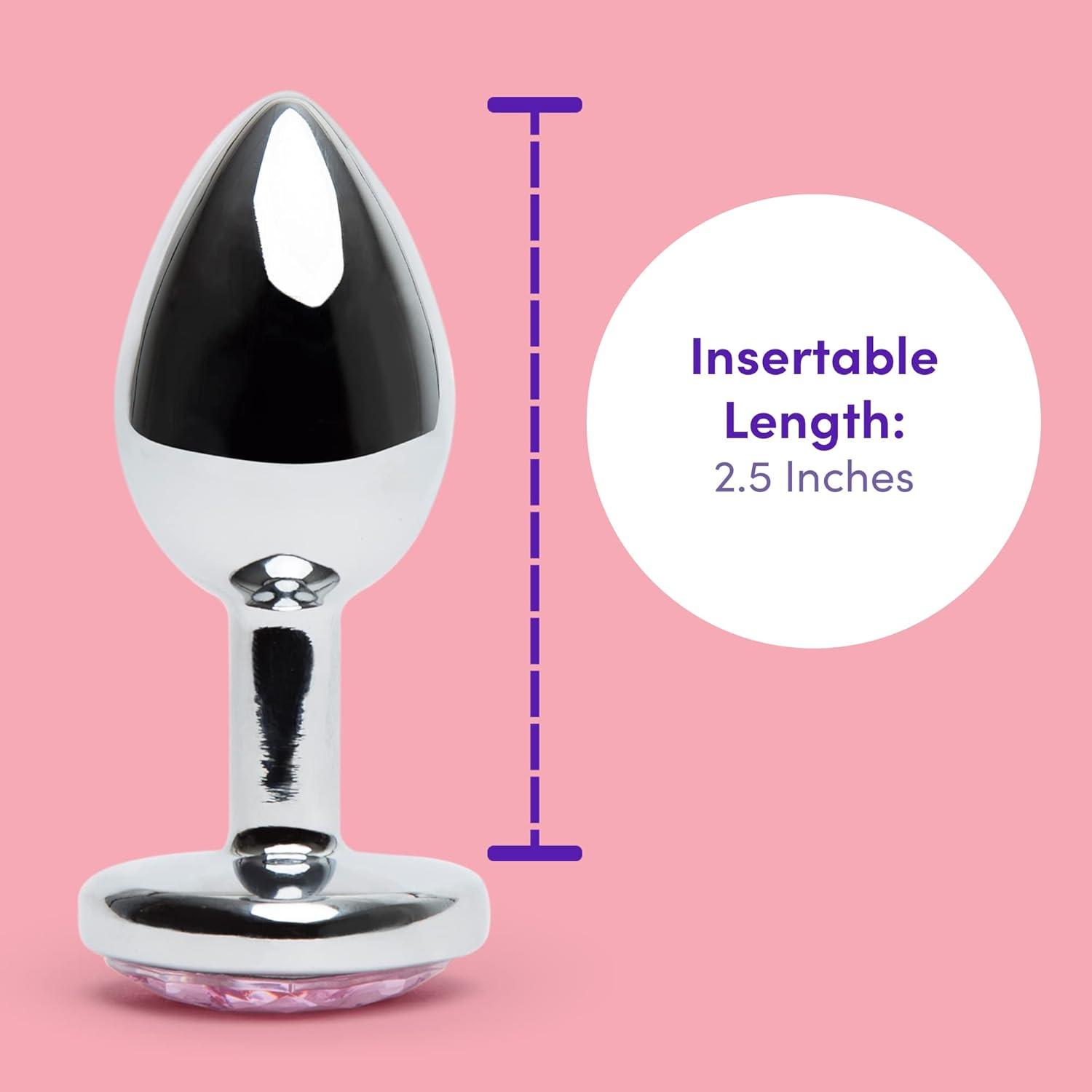 imageLovehoney Silver Heart Butt Plug 35 Inch Pink Gem Large Anal Plug for Women amp Men Luxury Shaped 115oz Metal Prostate Massager Couples Adult Sex Anal Toy25 Inch