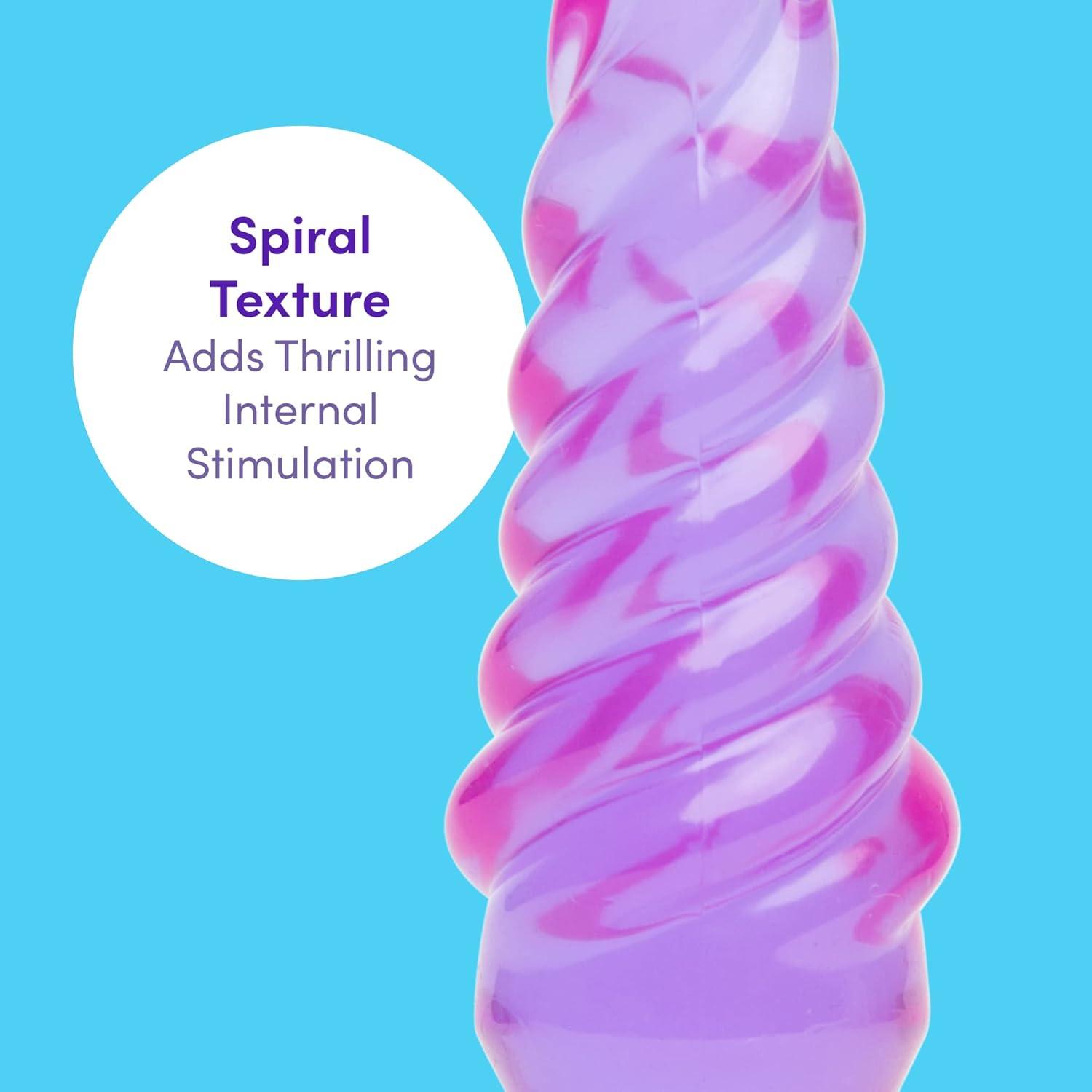 imageLovehoney Slimline Butt Plug Anal Sex Toys for Men Women Couples 4 Inch Beginner Sex Toys Anal Trainer Prostate Massaging Device with Suction Cup Portable Male Adult Sex Toys PurpleSpiral