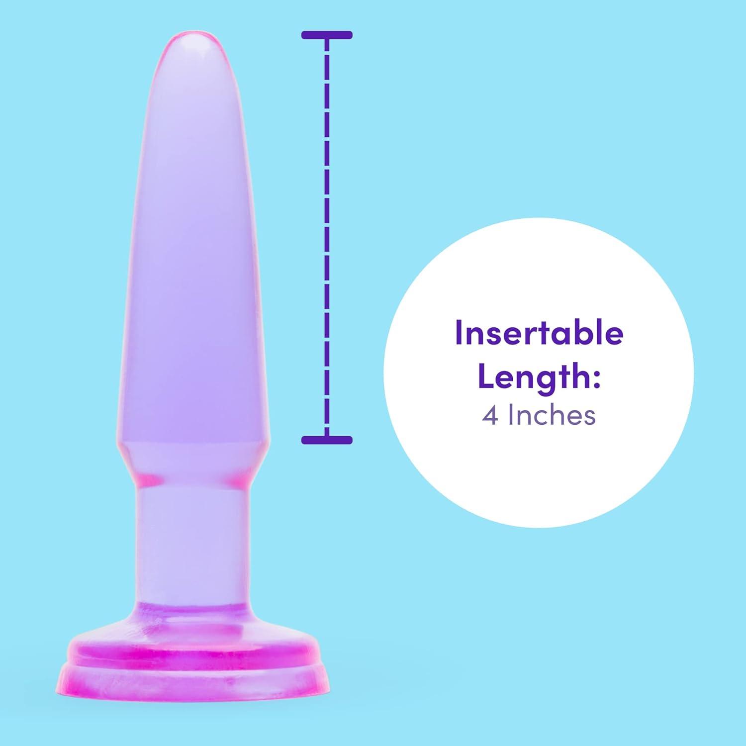 imageLovehoney Slimline Butt Plug Anal Sex Toys for Men Women Couples 4 Inch Beginner Sex Toys Anal Trainer Prostate Massaging Device with Suction Cup Portable Male Adult Sex Toys PurpleSlimline