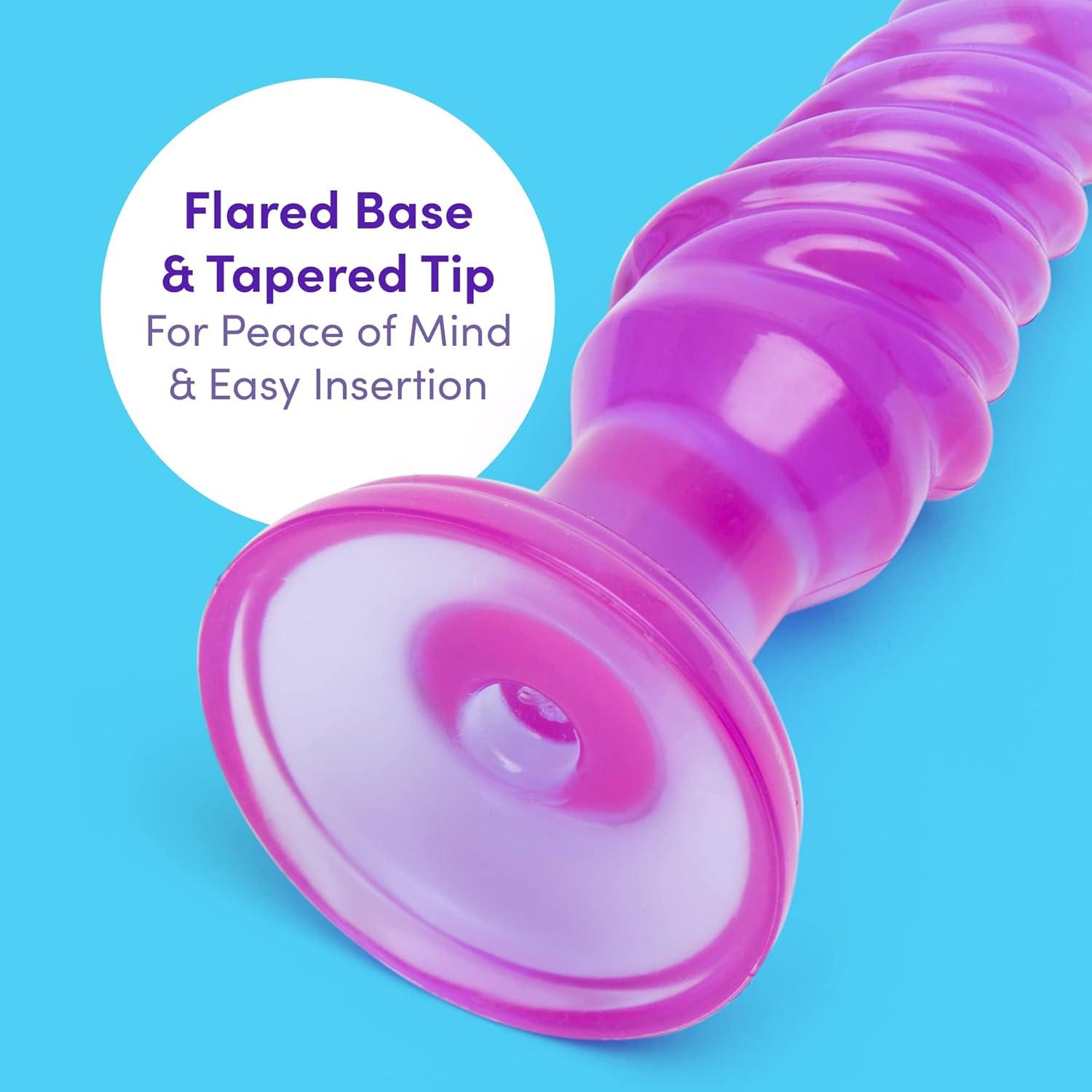 imageLovehoney Slimline Butt Plug Anal Sex Toys for Men Women Couples 4 Inch Beginner Sex Toys Anal Trainer Prostate Massaging Device with Suction Cup Portable Male Adult Sex Toys PurpleSpiral