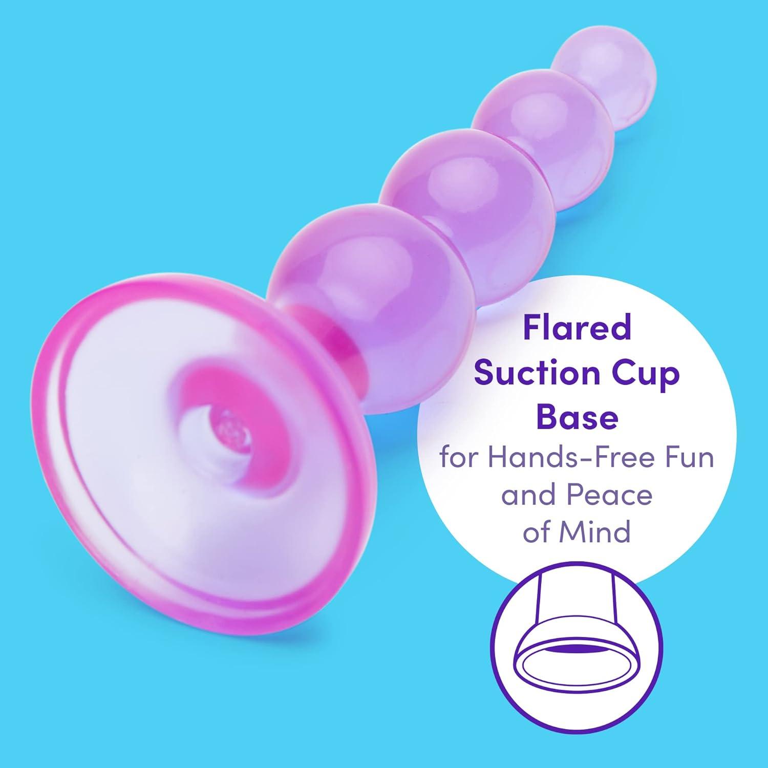 imageLovehoney Slimline Butt Plug Anal Sex Toys for Men Women Couples 4 Inch Beginner Sex Toys Anal Trainer Prostate Massaging Device with Suction Cup Portable Male Adult Sex Toys PurpleBeaded