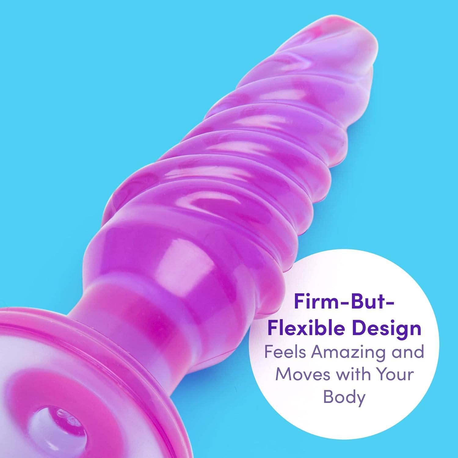 imageLovehoney Slimline Butt Plug Anal Sex Toys for Men Women Couples 4 Inch Beginner Sex Toys Anal Trainer Prostate Massaging Device with Suction Cup Portable Male Adult Sex Toys PurpleSpiral