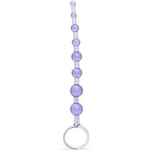Lovehoney Blue Anal Beads with Finger Loop – Beginner Friendly – 6 inch(Purple)