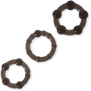 Lovehoney Triple Cock Ring Set – Stretchy Textured Penis Rings – Beginner Friendly & Waterproof – 3 Pack – Black