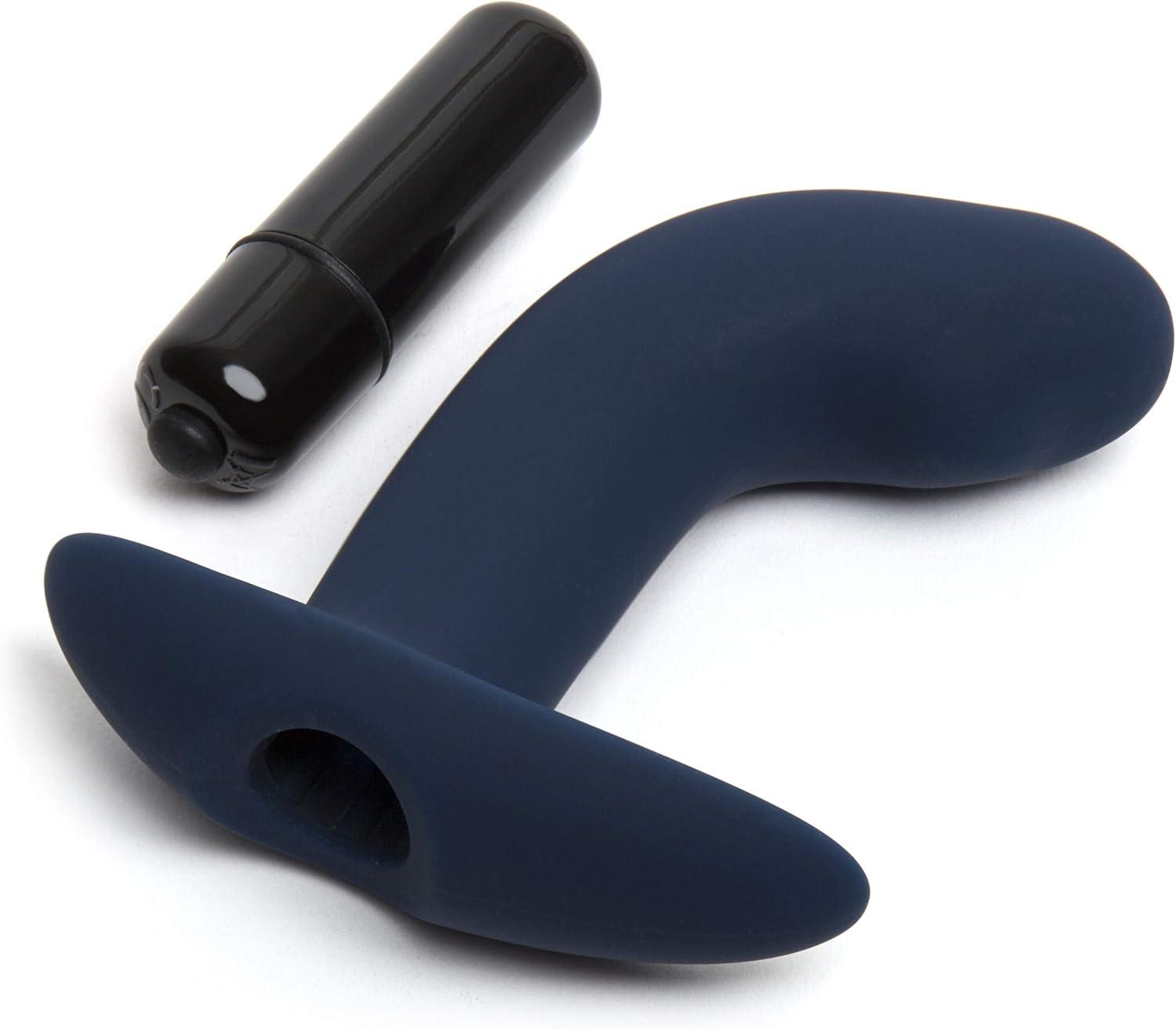 imageLovehoney Booty Buddy Vibrating Butt Plug 4 Inch Silicone Anal Plug with Removable 7 Function Bullet Vibrator Smooth Curved Tip Waterproof BlueBlue