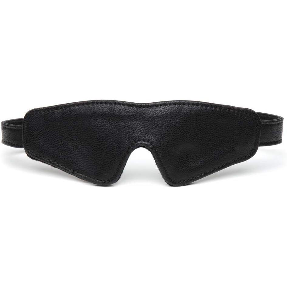 imageFifty Shades of Grey Bound To You Blindfold  Faux Sexy Leather Blindfold with Antique Gold Buckles  Adjustable with Soft Lining  Black