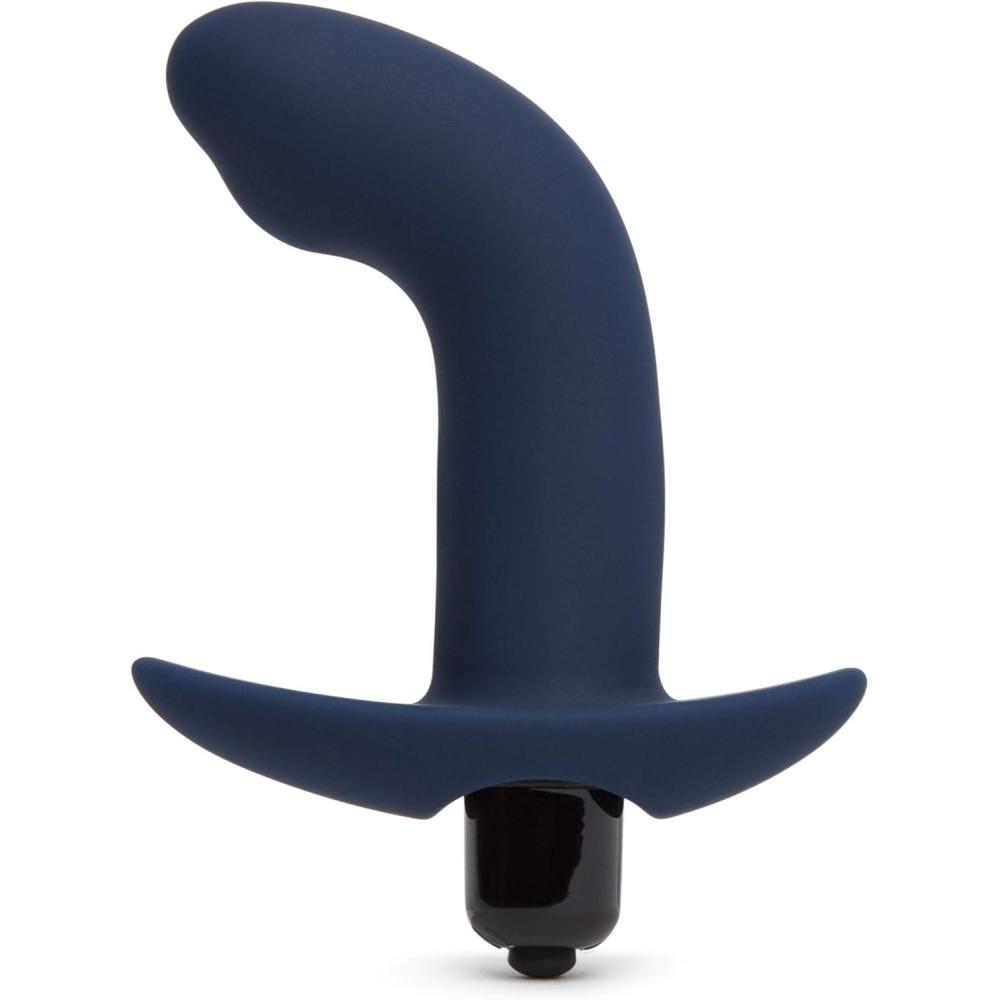imageLovehoney Booty Buddy Vibrating Butt Plug 4 Inch Silicone Anal Plug with Removable 7 Function Bullet Vibrator Smooth Curved Tip Waterproof BlueBlue