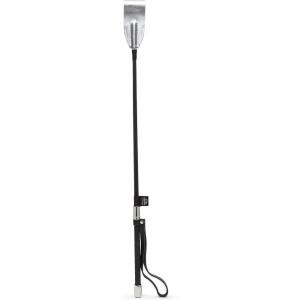 Fifty Shades of Grey Sweet Sting Riding Crop – 24 Inch Leather Riding Crop for Spanking – Soft Rubber Handle & Braided Stem – Black/Silver