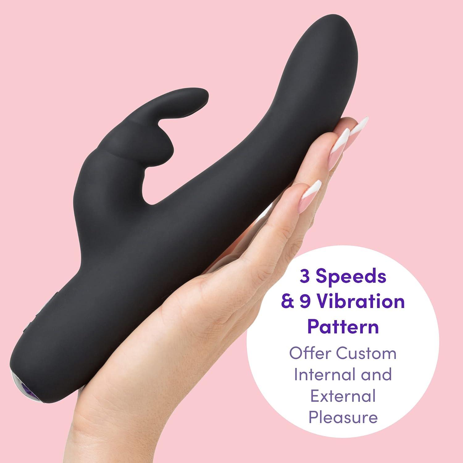 imageFifty Shades of Grey Greedy Girl Rabbit Vibrator 5 Inch Slimline Silicone G Spot Vibrator for Women 9 Patterns amp 3 Speeds Adult Sex Toy Rechargeable amp Waterproof BlackBlack