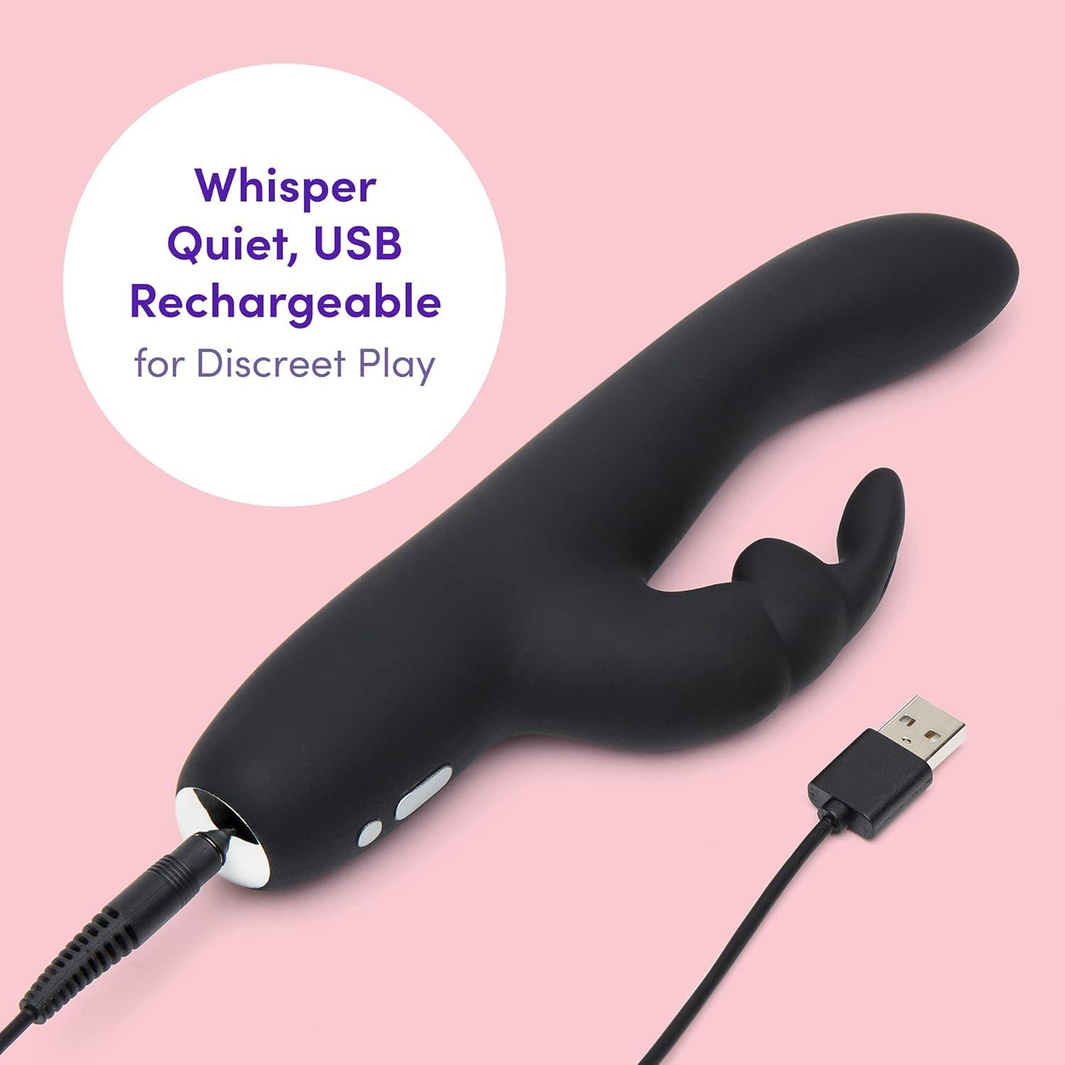imageFifty Shades of Grey Greedy Girl Rabbit Vibrator 5 Inch Slimline Silicone G Spot Vibrator for Women 9 Patterns amp 3 Speeds Adult Sex Toy Rechargeable amp Waterproof BlackBlack