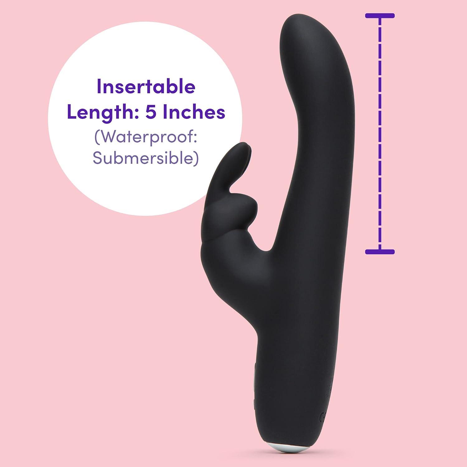 imageFifty Shades of Grey Greedy Girl Rabbit Vibrator 5 Inch Slimline Silicone G Spot Vibrator for Women 9 Patterns amp 3 Speeds Adult Sex Toy Rechargeable amp Waterproof BlackBlack