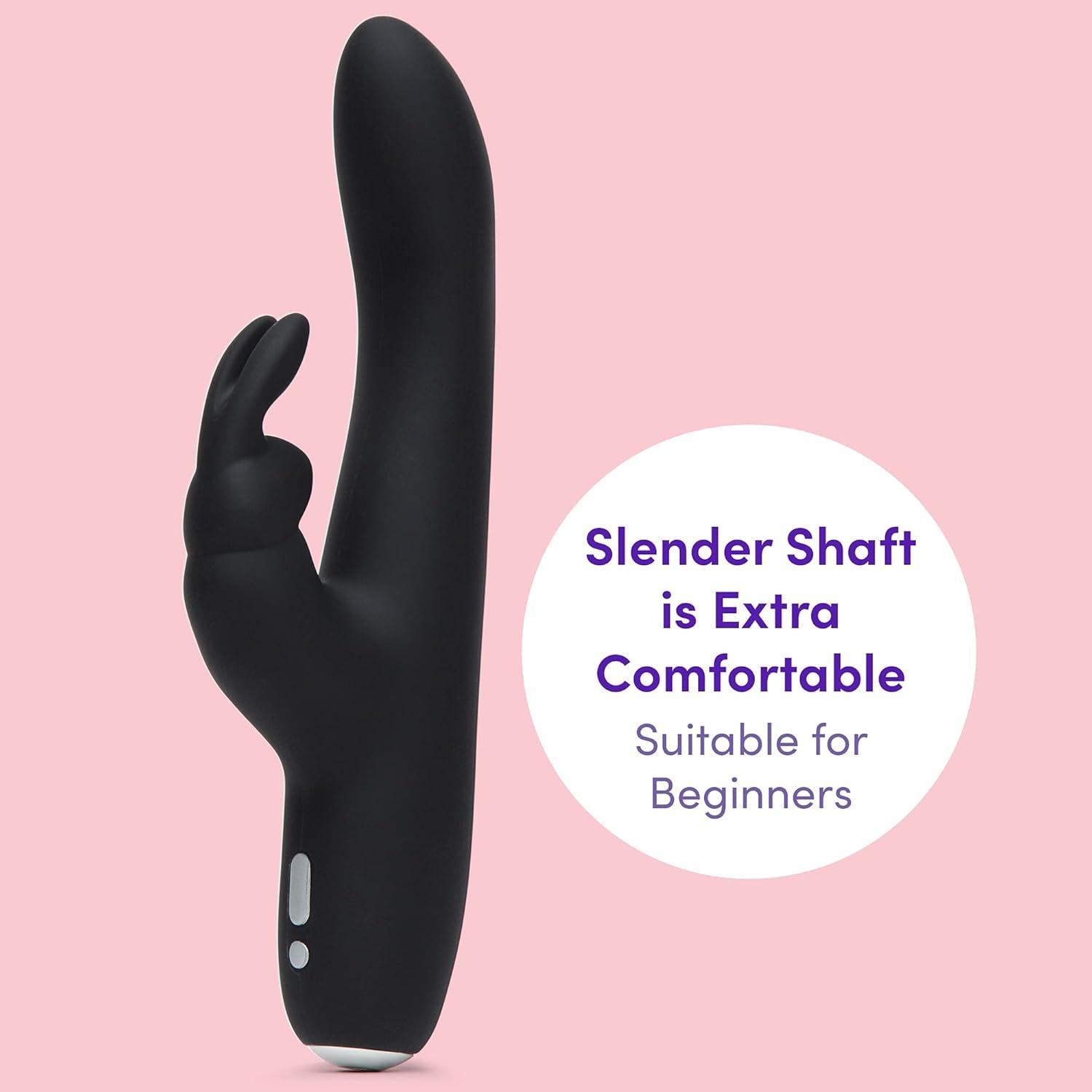 imageFifty Shades of Grey Greedy Girl Rabbit Vibrator 5 Inch Slimline Silicone G Spot Vibrator for Women 9 Patterns amp 3 Speeds Adult Sex Toy Rechargeable amp Waterproof BlackBlack