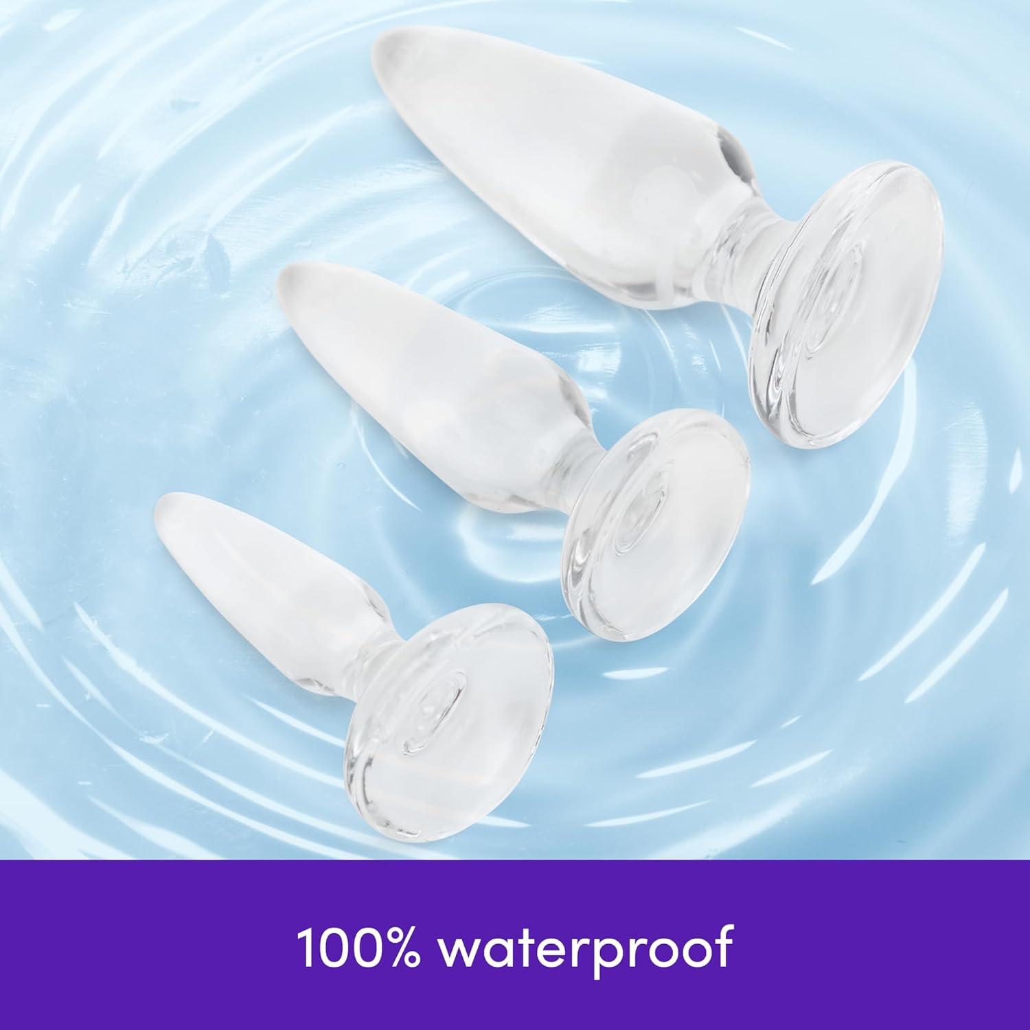 imageLovehoney Anal Training Kit 3 Piece Crystal Clear Butt Plug Set Progressive Size Small to Large Suction Cup Anal Plugs 254 inch Adult Sex Toys for Men Women amp Couples