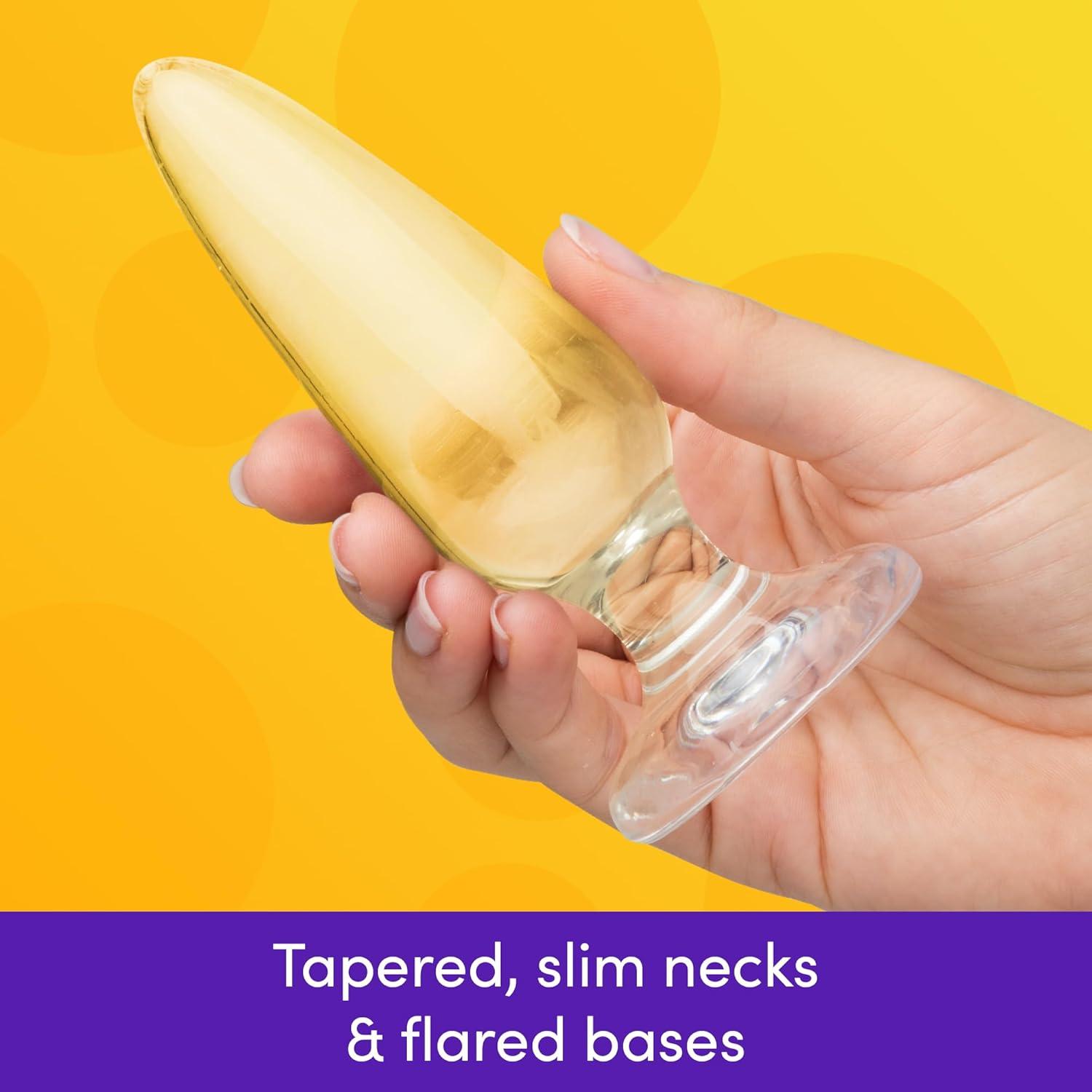 imageLovehoney Anal Training Kit 3 Piece Crystal Clear Butt Plug Set Progressive Size Small to Large Suction Cup Anal Plugs 254 inch Adult Sex Toys for Men Women amp Couples