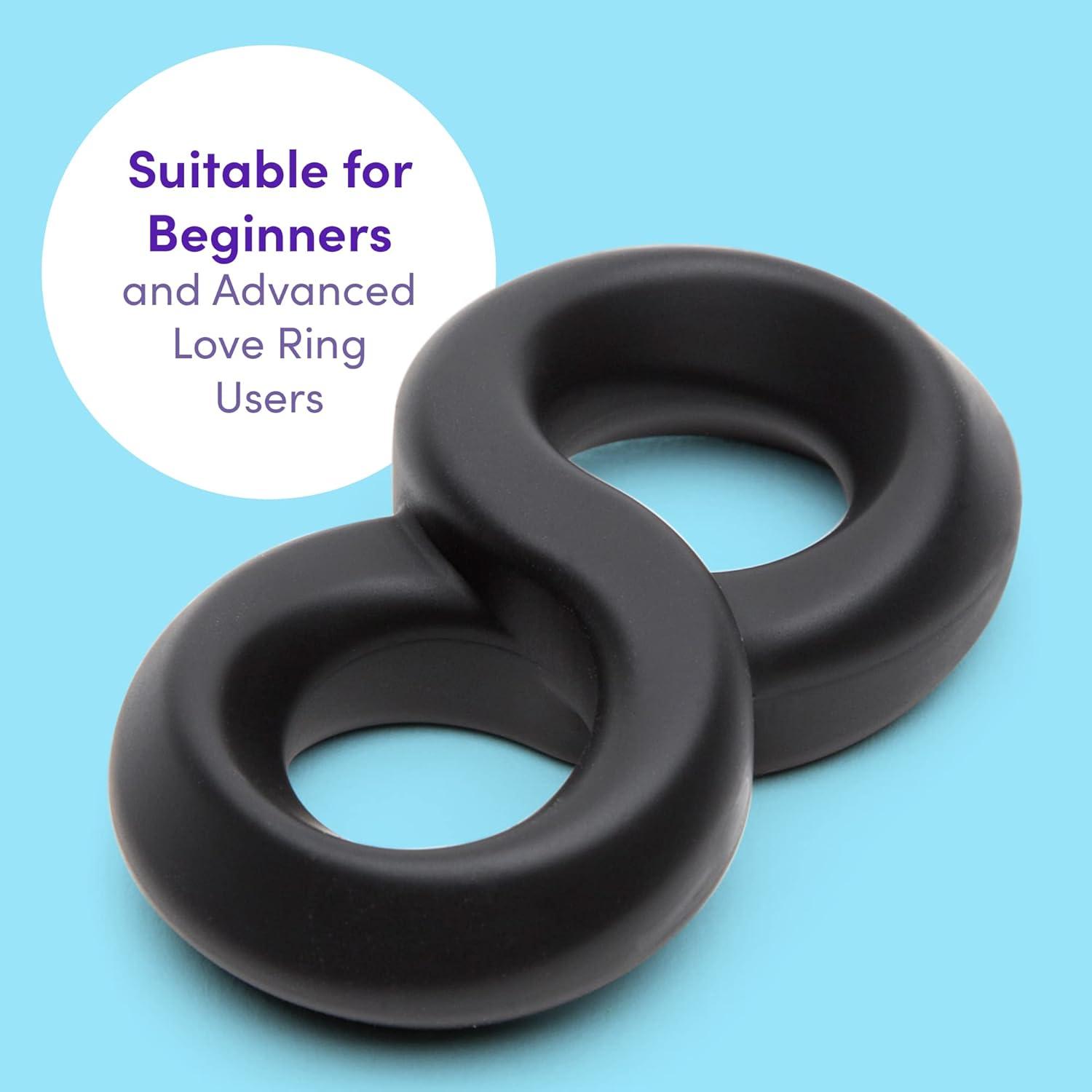 imageLovehoney Black Magic 8 Stretchy Love amp Ball Ring Hypoallergenic Silicone Easy to Use