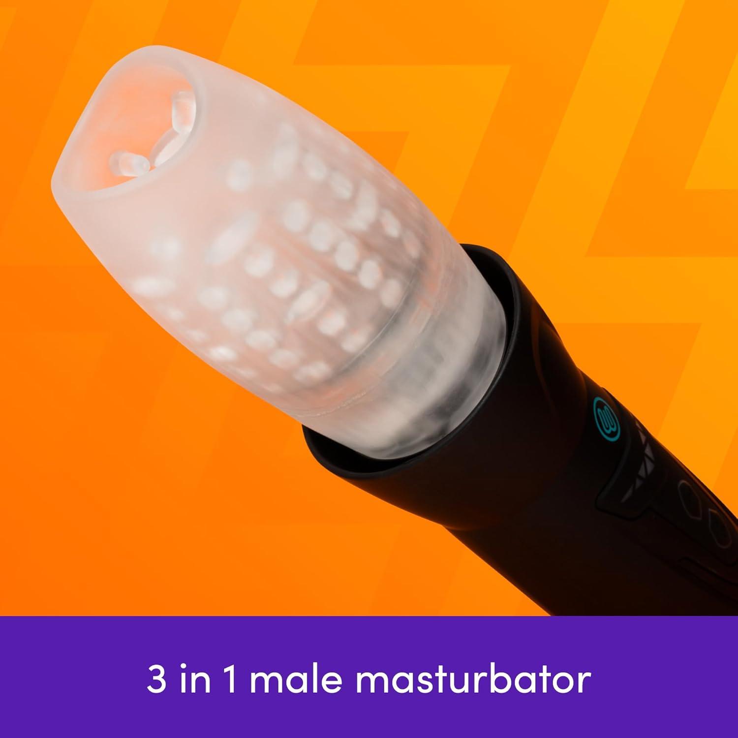 imageLovehoney Blowmotion Blowjob Real Feel Male Masturbator Adult Toy Rechargeable Pocket Pussy with Rotating Thrusting amp Vibration Modes 3 Inch Insertable Length Penis Sex Toy for Men SelfPleasure