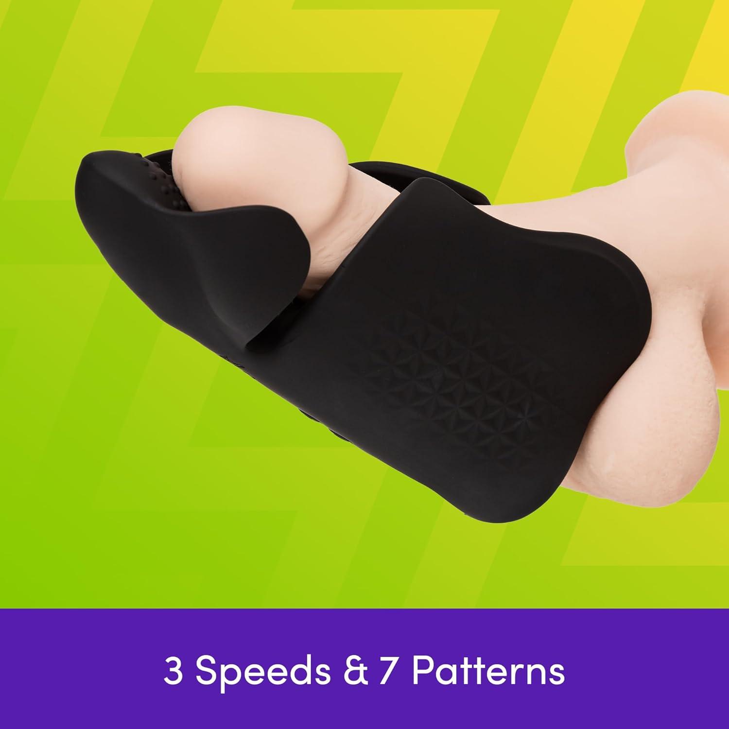 imageLovehoney Blowmotion Vibrating Dual Winged Masturbator Wearable Sex Toy Vibrator Penis Sleeve Vibrating Male Masturbator Stroker Pocket Toy Male Sex Toy Adult Thruster Waterproof