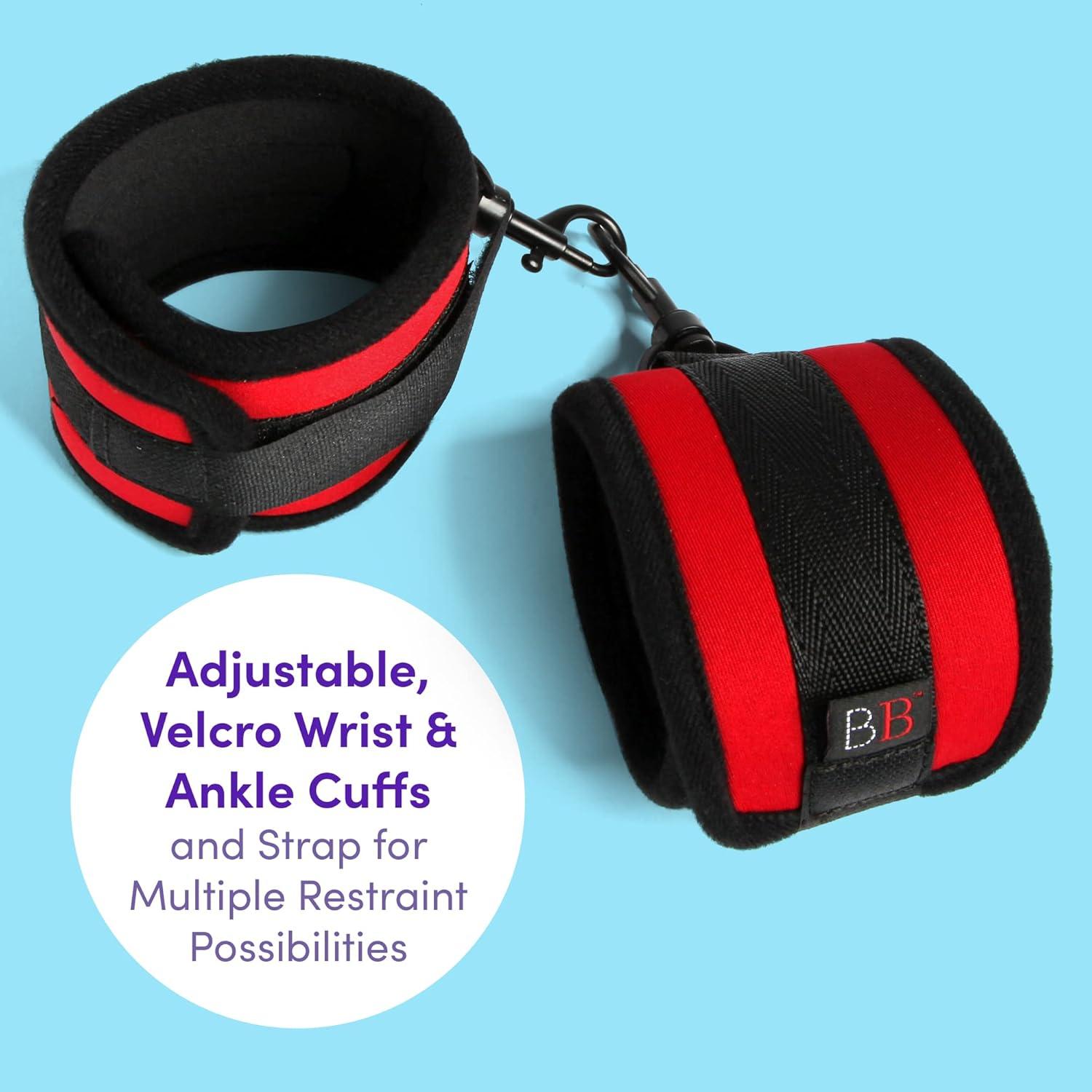 imageLovehoney Bondage Boutique Red Hot Passion Bondage Kit Includes Cuffs Blindfold Ball Gag Rope Flogger amp Strap Beginner Sex Set for Couples 6 Piece RedBlack