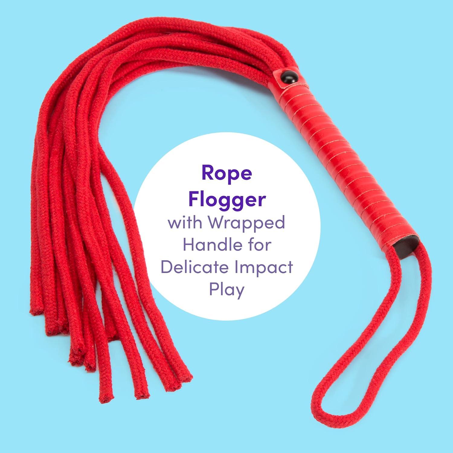 imageLovehoney Bondage Boutique Red Hot Passion Bondage Kit Includes Cuffs Blindfold Ball Gag Rope Flogger amp Strap Beginner Sex Set for Couples 6 Piece RedBlack