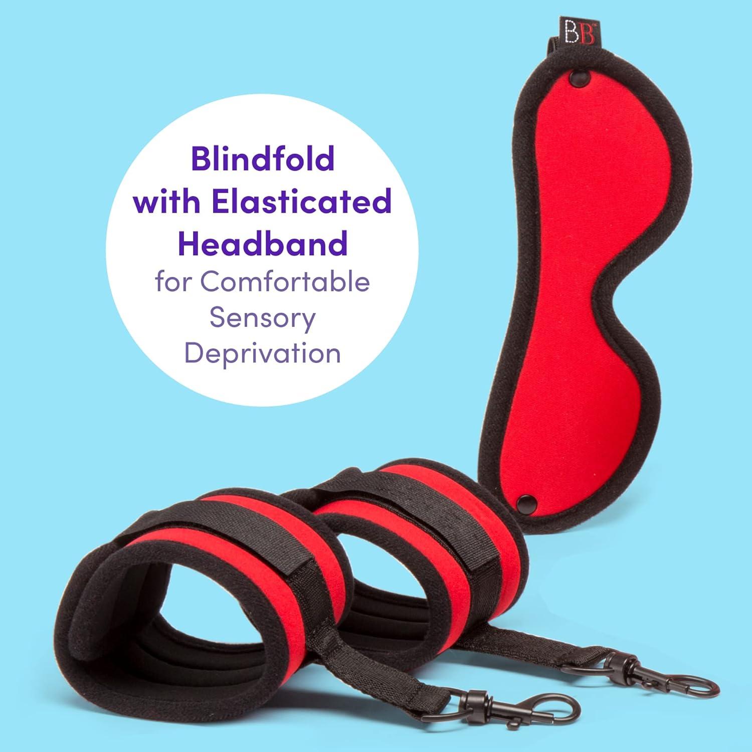 imageLovehoney Bondage Boutique Red Hot Passion Bondage Kit Includes Cuffs Blindfold Ball Gag Rope Flogger amp Strap Beginner Sex Set for Couples 6 Piece RedBlack