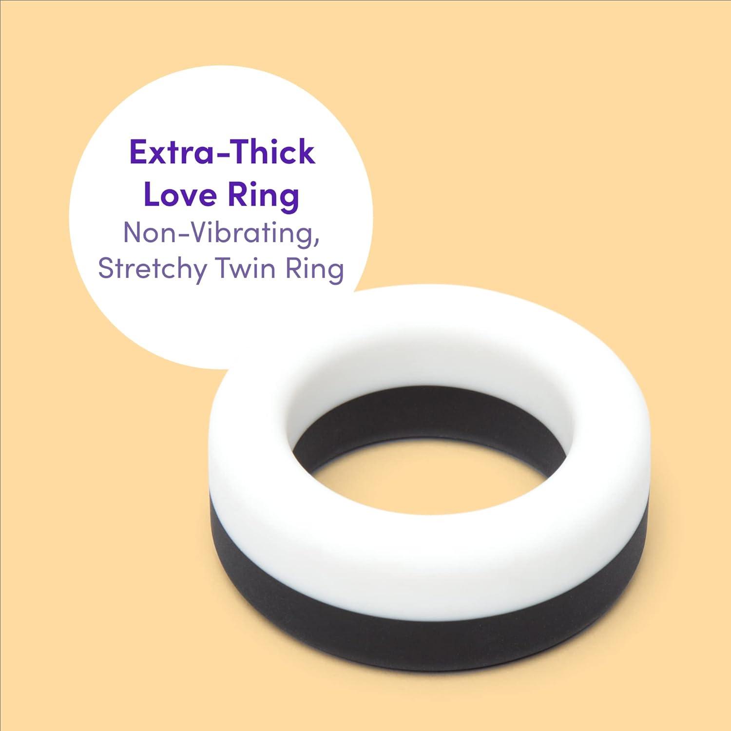 imageLovehoney Cock Ring Extra Thick Soft Silicone Penis Ring Snug amp Comfortable Waterproof BlackWhite