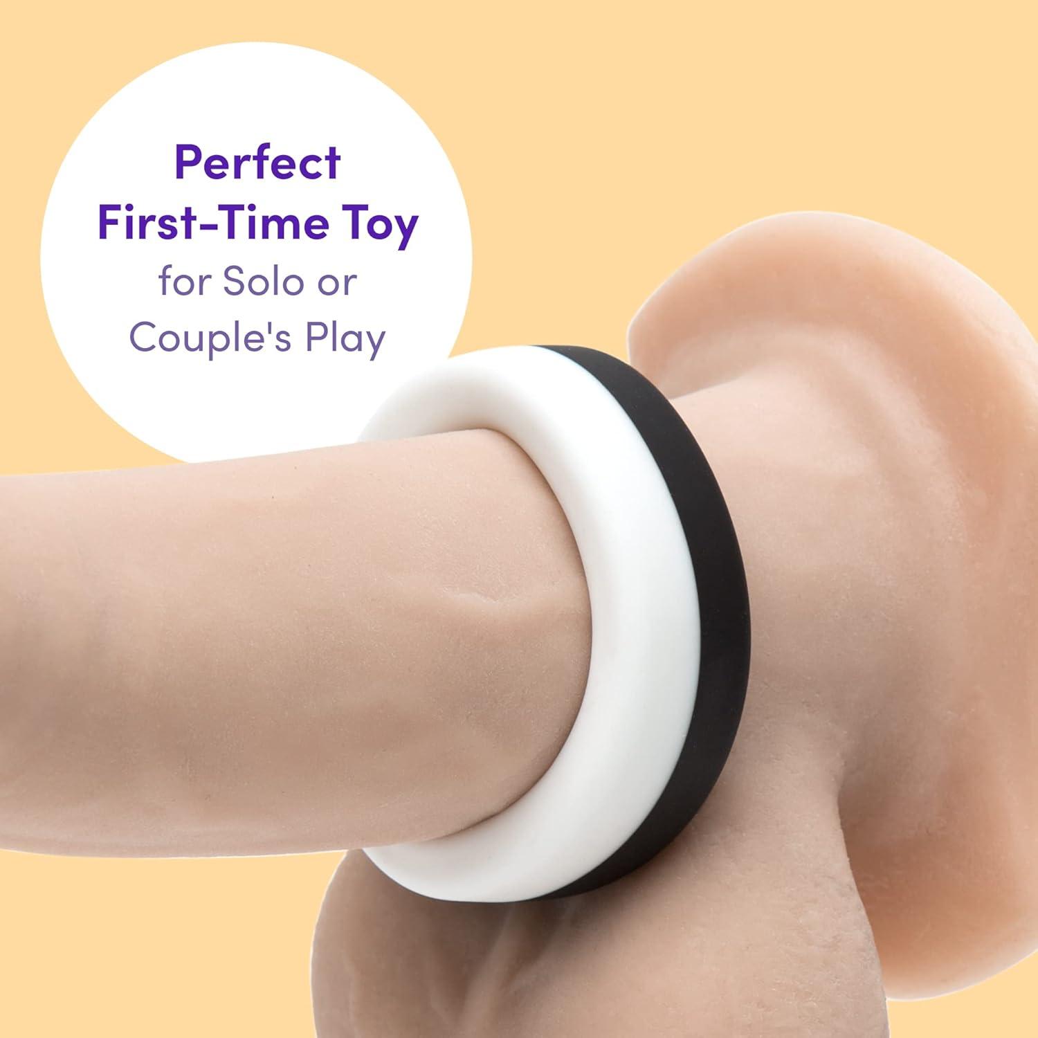 imageLovehoney Cock Ring Extra Thick Soft Silicone Penis Ring Snug amp Comfortable Waterproof BlackWhite