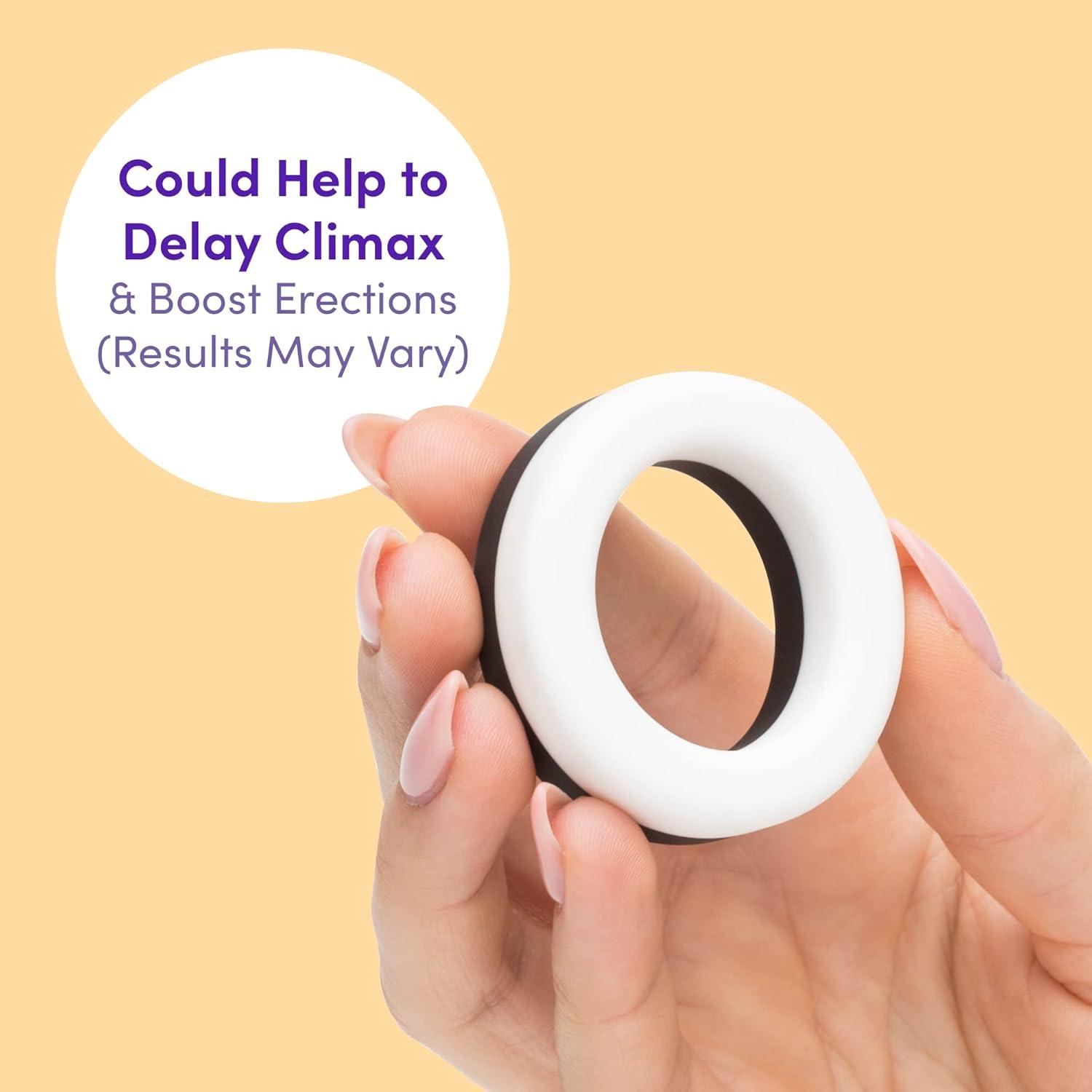 imageLovehoney Cock Ring Extra Thick Soft Silicone Penis Ring Snug amp Comfortable Waterproof BlackWhite