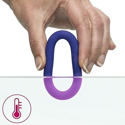 imageLovehoney Colourplay Triple Cock Ring Set 3 Colour Changing Thick Silicone Penis Rings 3 Sizes Waterproof PurpleBlue