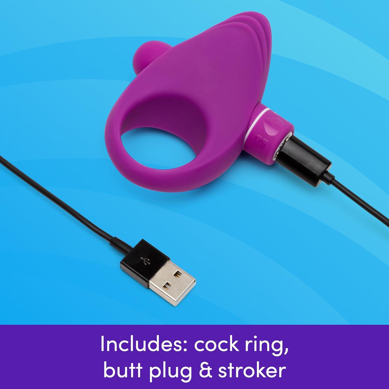 imageLovehoney Couples Sex Toys Kit Mini Wand Vibrator Bullet Vibrator Cock Ring Butt Plug Textured Stroker amp Dice Sex Game Waterproof amp Rechargeable Date Night Adult Toys for Women Men amp Couples