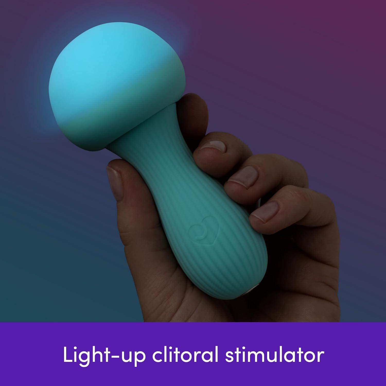 imageLovehoney Date Light Mushroom Vibrator Wand Adult Sex Toy Discreet Light Up Clitoral Massager 7 Powerful Vibration Modes Silicone Bullet Vibrator Couples Sex Toys Holiday Gift for Women