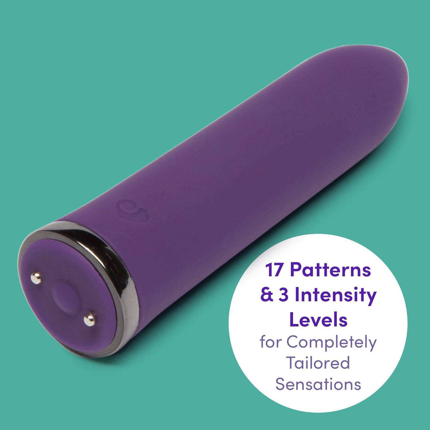 imageLovehoney Desire Bullet Vibrator 35 Inch Silicone Mini Bullet Massager with Tapered Tip Multispeed Bullet Vibrator for Women with Storage Case Rechargeable amp Waterproof Purple