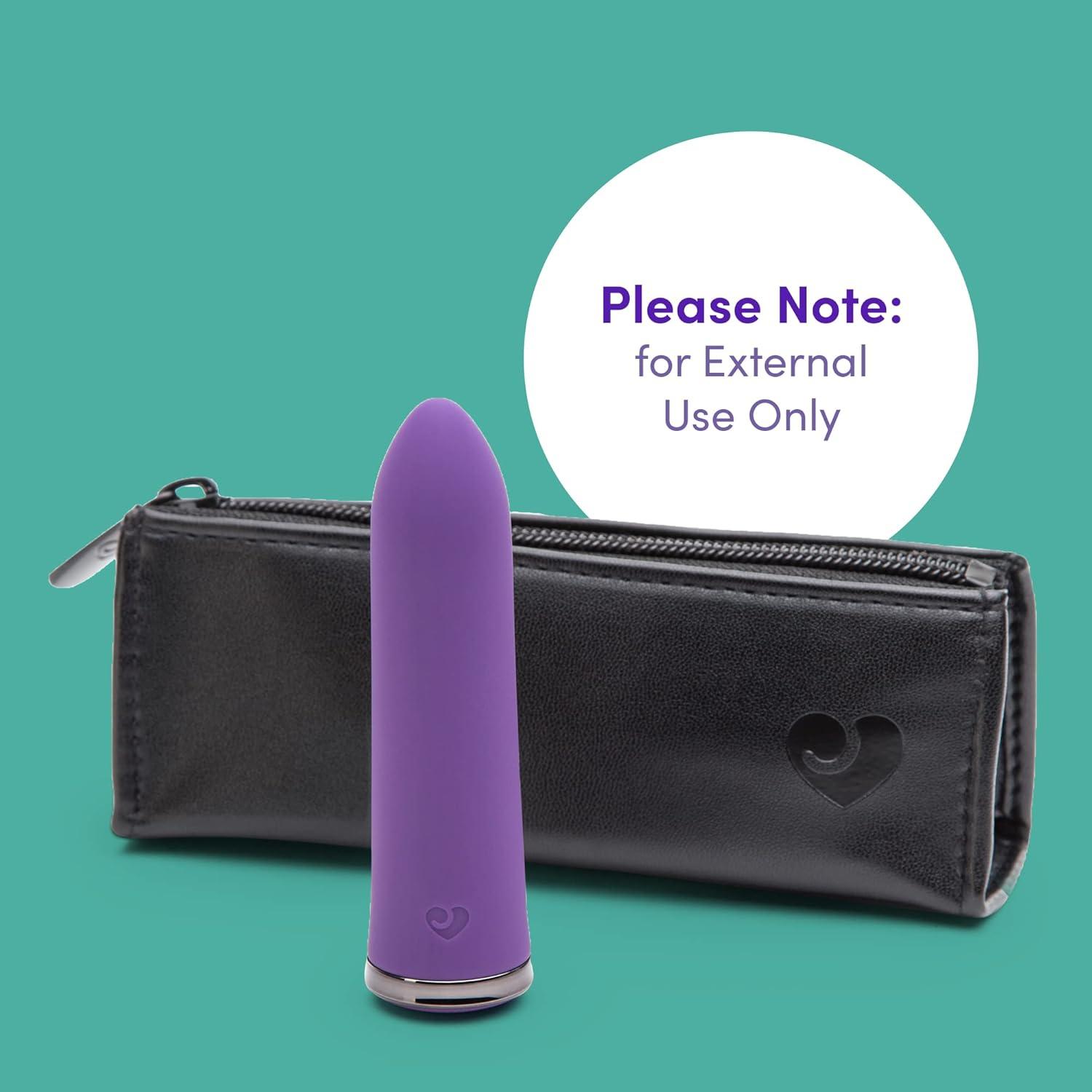 imageLovehoney Desire Bullet Vibrator 35 Inch Silicone Mini Bullet Massager with Tapered Tip Multispeed Bullet Vibrator for Women with Storage Case Rechargeable amp Waterproof Purple