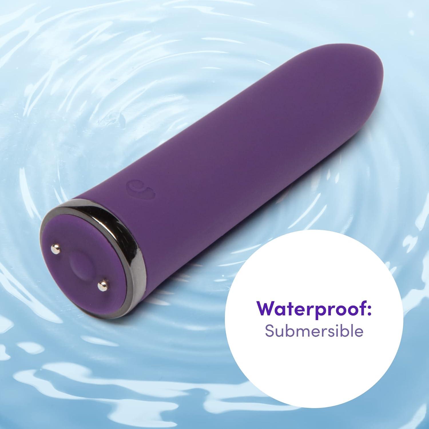 imageLovehoney Desire Bullet Vibrator 35 Inch Silicone Mini Bullet Massager with Tapered Tip Multispeed Bullet Vibrator for Women with Storage Case Rechargeable amp Waterproof Purple