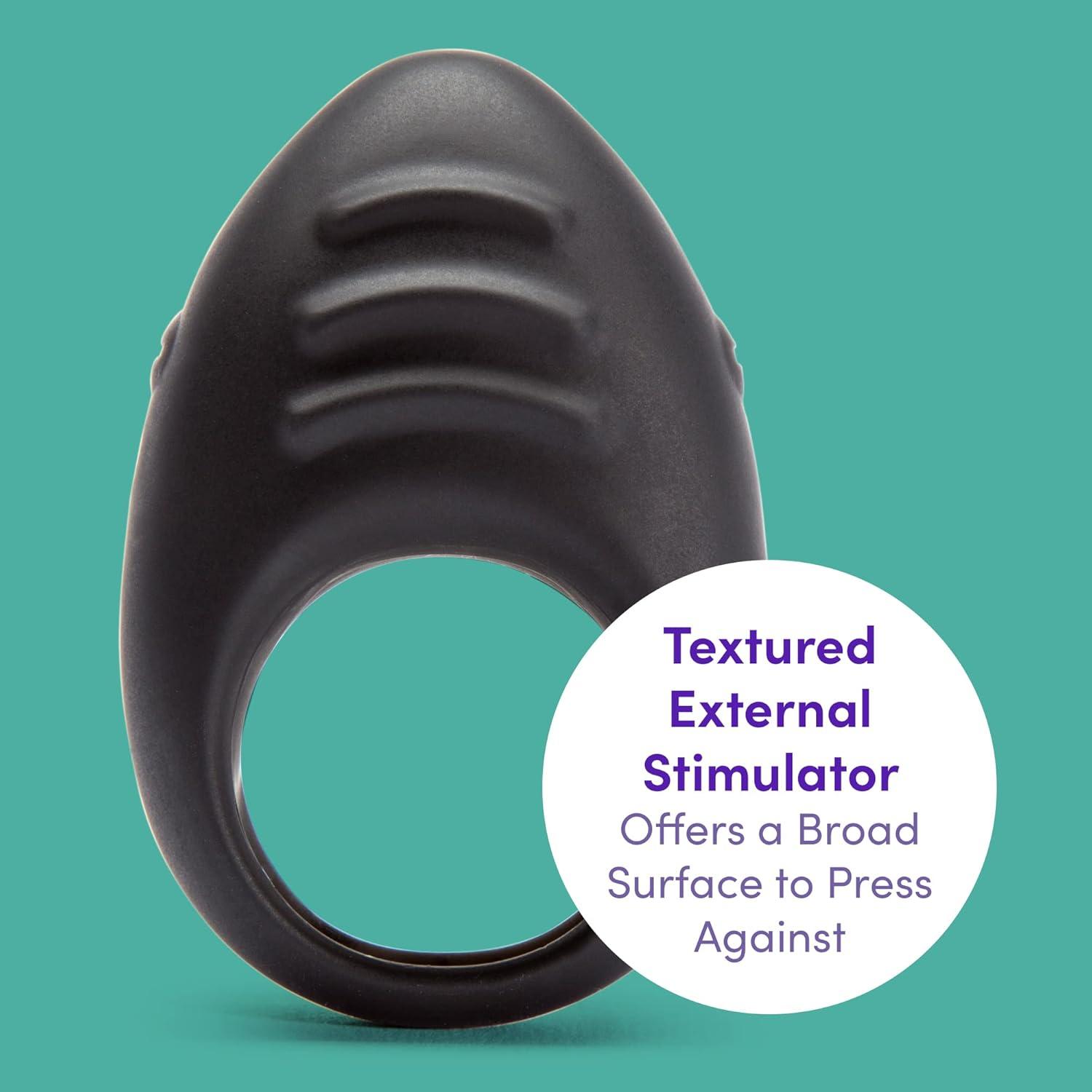 imageLovehoney Desire Luxury Vibrating Cock Ring Textured Silicone Penis Ring 20 Function Vibrating Stimulator for Couples Sex Rechargeable Waterproof Black