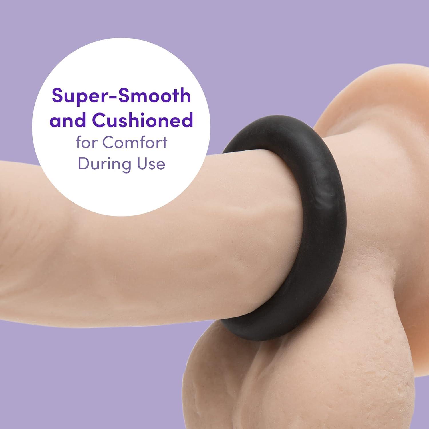 imageLovehoney Donut Cock Ring Sex Toys for Men Ultra Thick Stretchy Penis Ring for Longer Lasting Stronger Erections Male Sexual Pleasure Tools for Enhancing Erections Couples Sex Toys ClearBlack
