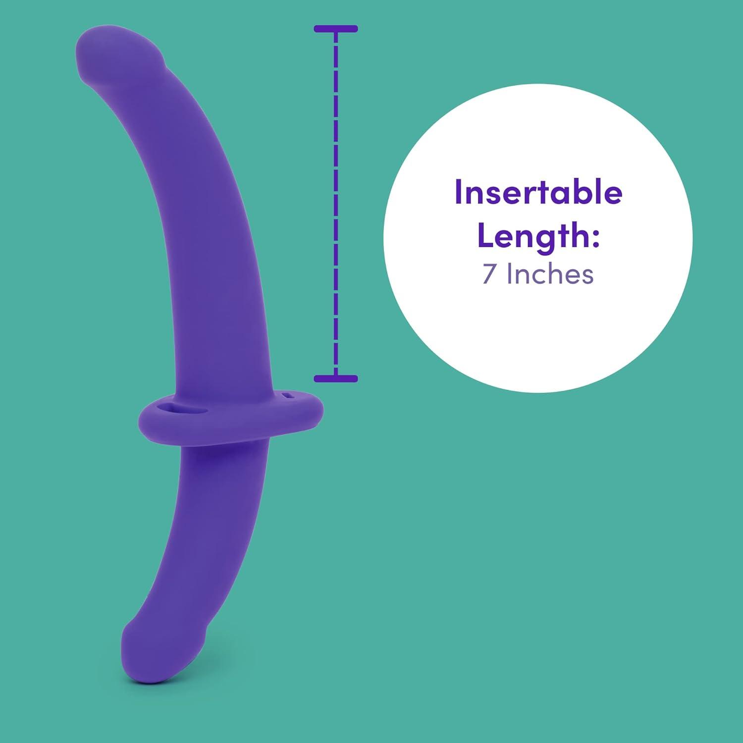 imageLovehoney Double Duty Strap On Vibrating Dildo Curved 7 Inch Silicone Dildo for Women with Wired Remote Control Elasticated amp Adjustable Harness Adult Sex Toy Purple