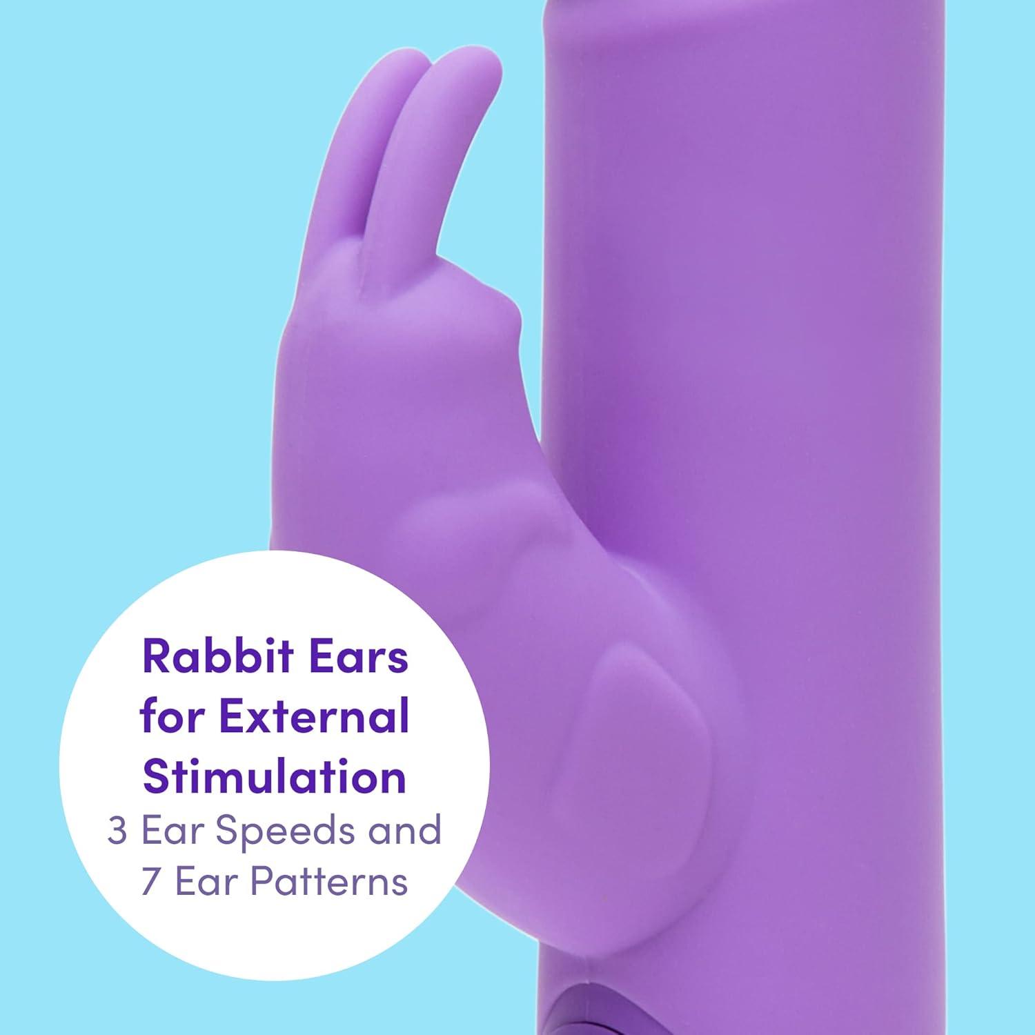 imageLovehoney Dream Thrusting Rabbit Vibrator 5 Inch Silicone Vibrator for Women with 3 Speed Thruster Dual Stimulation Adult Sex Toy Rechargeable amp Waterproof Purple