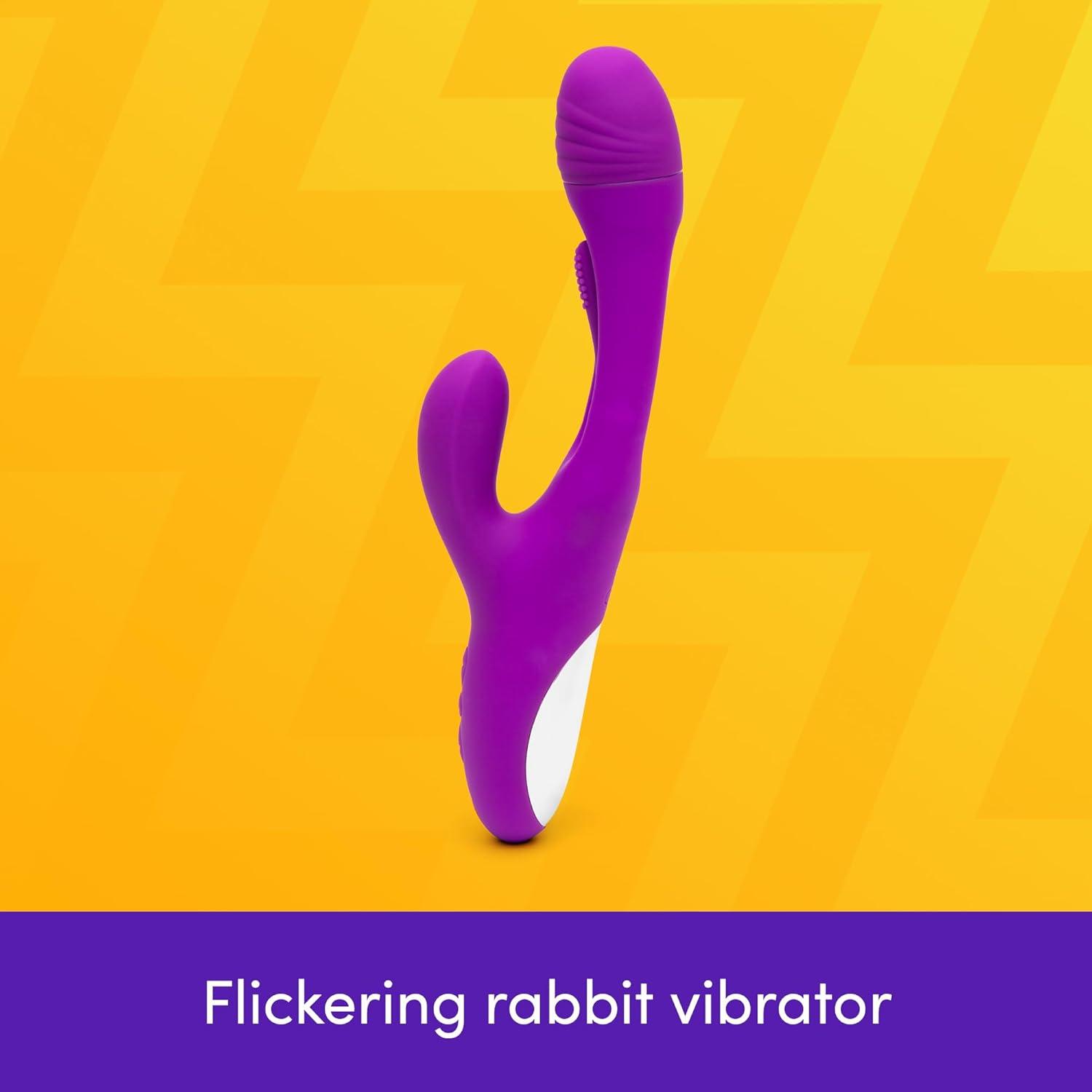 imageLovehoney Flickering Rabbit Vibrator for Women Silicone Vibrating Dildo G Spot Personal Massager 7 Powerful Vibration Modes Rechargeable Clitoral Stimulator Adult Sex Toys amp Games for Couples