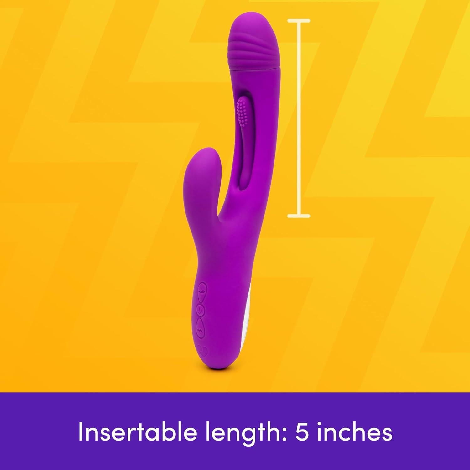 imageLovehoney Flickering Rabbit Vibrator for Women Silicone Vibrating Dildo G Spot Personal Massager 7 Powerful Vibration Modes Rechargeable Clitoral Stimulator Adult Sex Toys amp Games for Couples