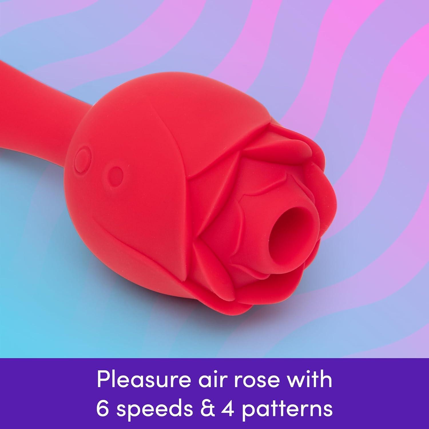 imageLovehoney Floral Fantasy 2 in 1 Rose Clitoral Sucking Toy amp GSpot Vibrator Rose Sex Toy Clit Sucker with 6 Suction Speeds 5 Inch Flexible G Spot Vibrator for Women Rechargeable amp Waterproof