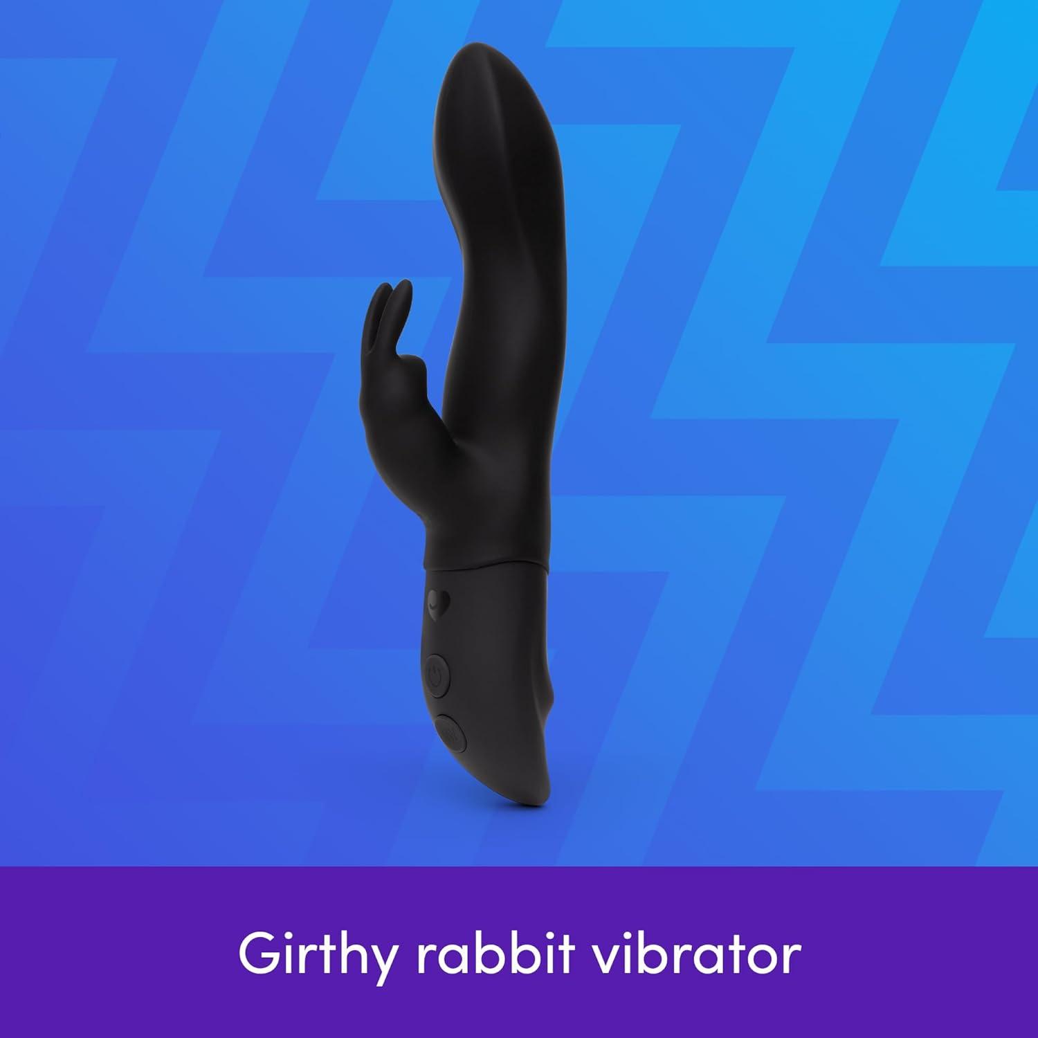 imageLovehoney Girthy Rabbit Vibrator for Women Silicone Vibrating Dildo G Spot Personal Massager 7 Powerful Vibration Modes Rechargeable Clitoral Stimulator Adult Sex Toys amp Games for Couples