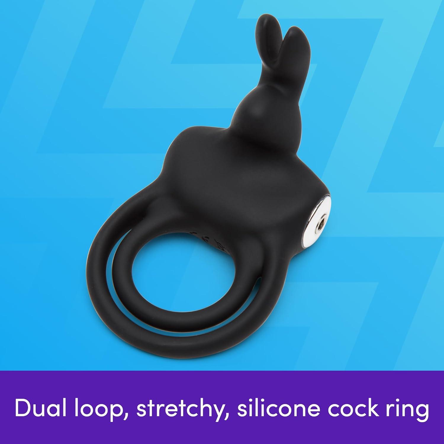 imageLovehoney Happy Rabbit Vibrating Cock Ring Male Sex Toy Silicone Stretchy Penis Ring Enhancer for Shaft amp Balls Clitoral Stimulator with 12 Modes Adult Couples Sex Toy Erection Enlarger Support