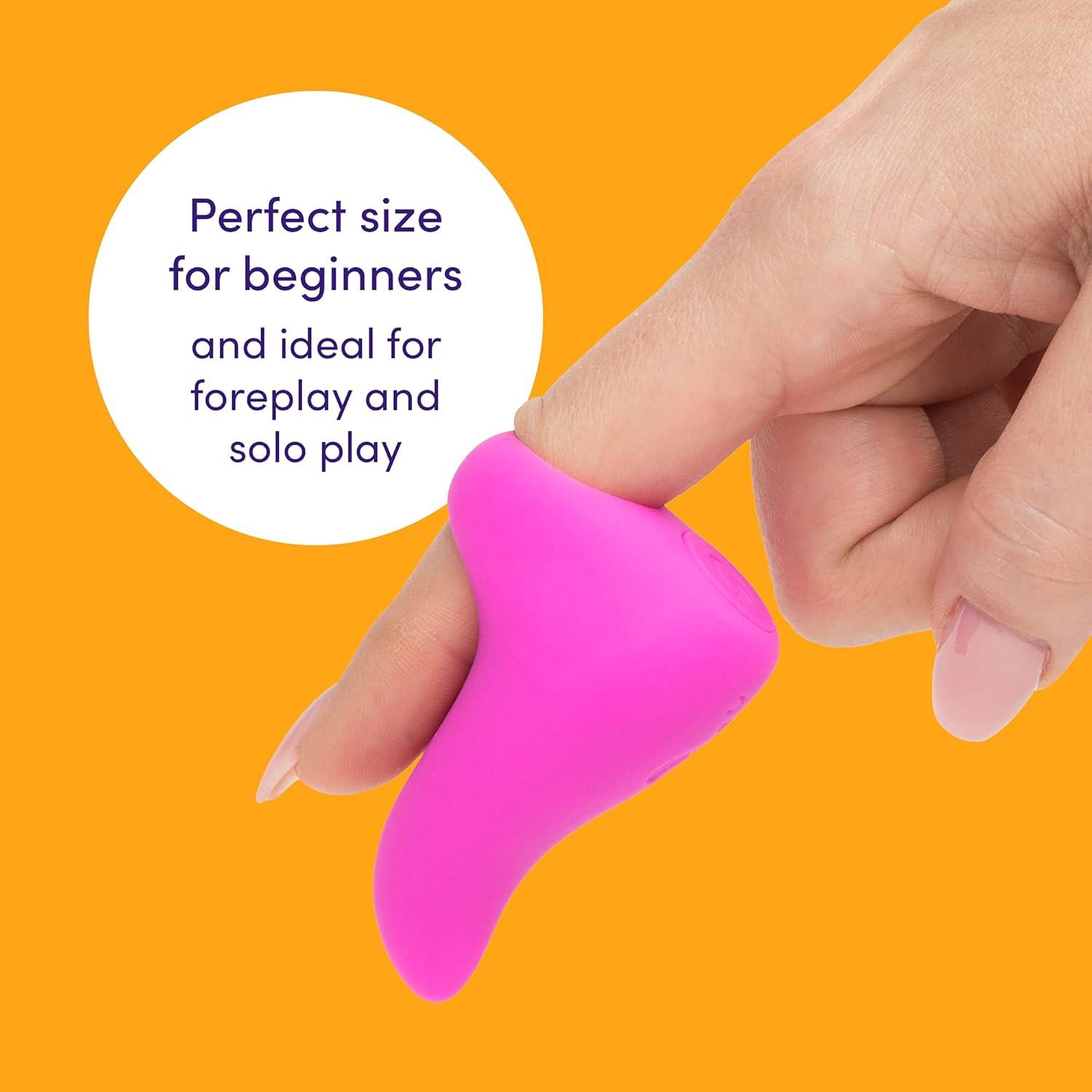 imageLovehoney Ignite Finger Vibrator Silicone Finger Vibe for Beginners 20 Function Adult Sex Toy for Couples with Travel Lock Waterproof Rechargeable Pink