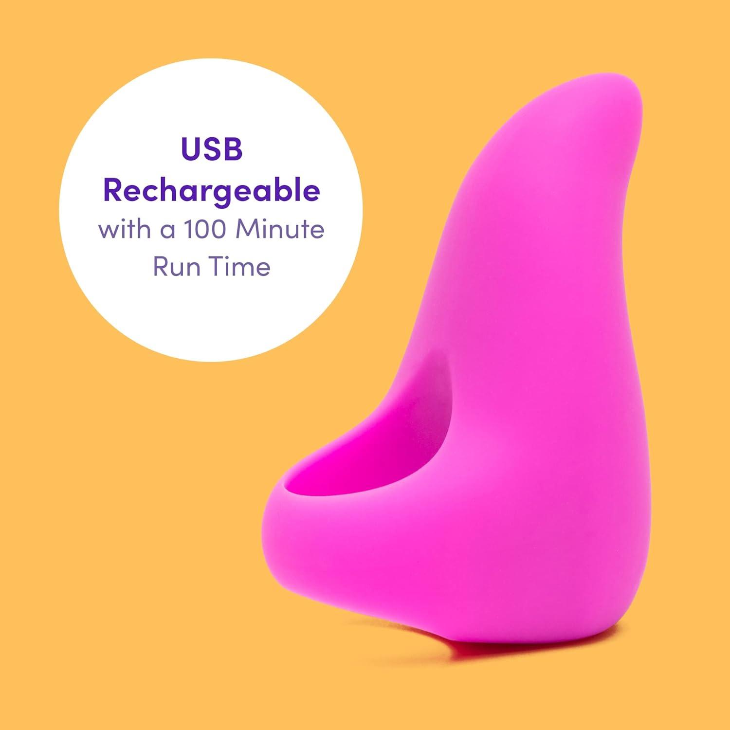 imageLovehoney Ignite Finger Vibrator Silicone Finger Vibe for Beginners 20 Function Adult Sex Toy for Couples with Travel Lock Waterproof Rechargeable Pink