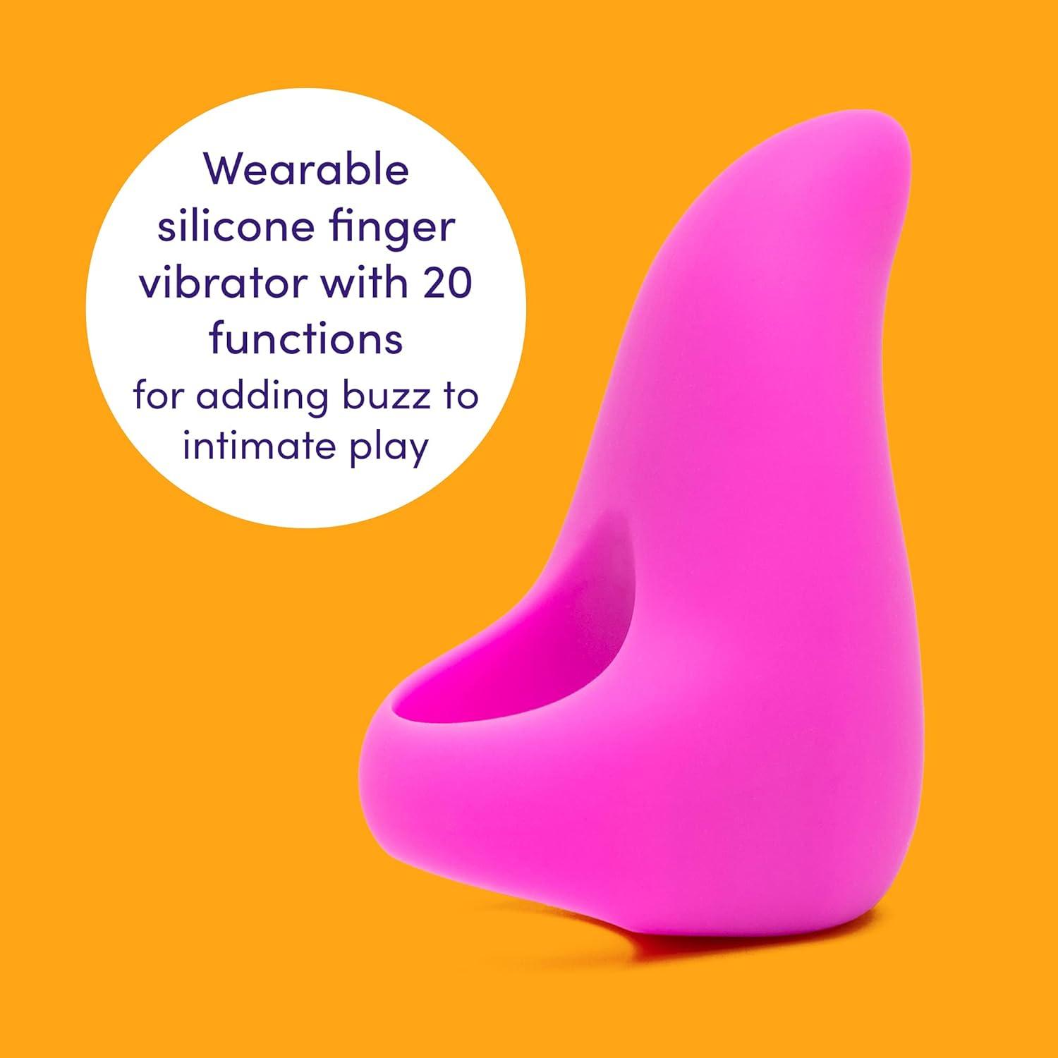 imageLovehoney Ignite Finger Vibrator Silicone Finger Vibe for Beginners 20 Function Adult Sex Toy for Couples with Travel Lock Waterproof Rechargeable Pink