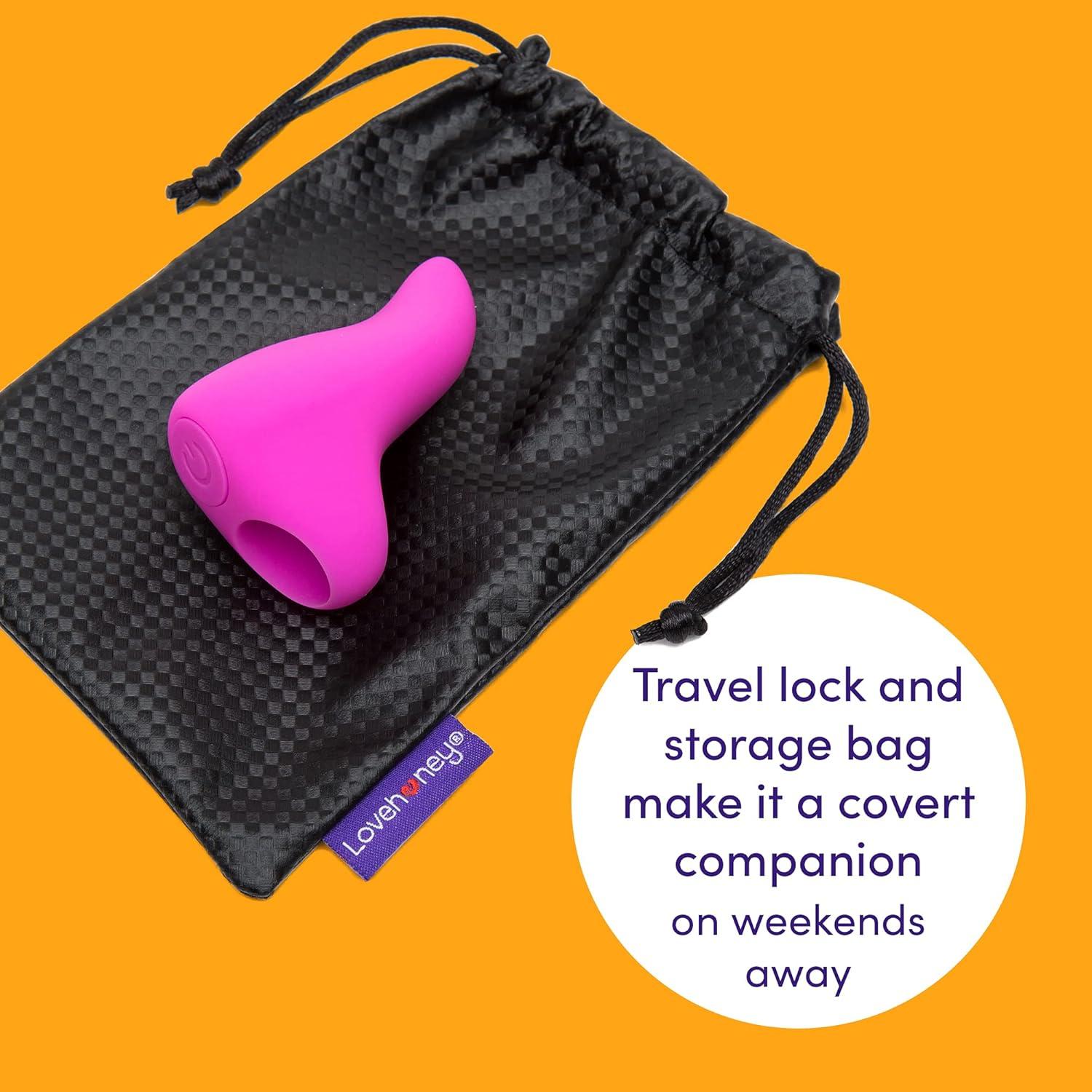 imageLovehoney Ignite Finger Vibrator Silicone Finger Vibe for Beginners 20 Function Adult Sex Toy for Couples with Travel Lock Waterproof Rechargeable Pink
