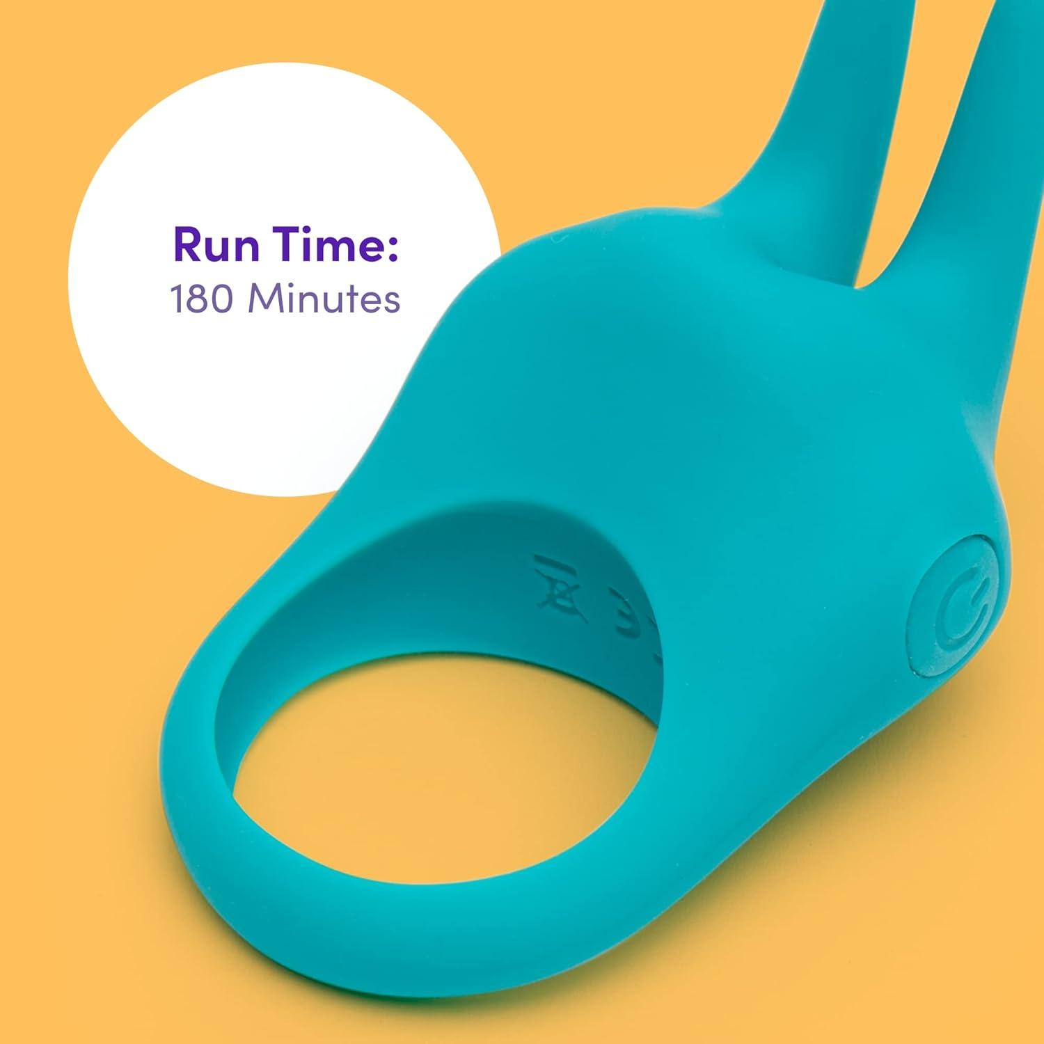 imageLovehoney Ignite Rabbit Vibrating Cock Ring Stretchy Silicone Penis Ring 20 Function Stimulation Device for Couples Sex Rechargeable Waterproof Turquoise