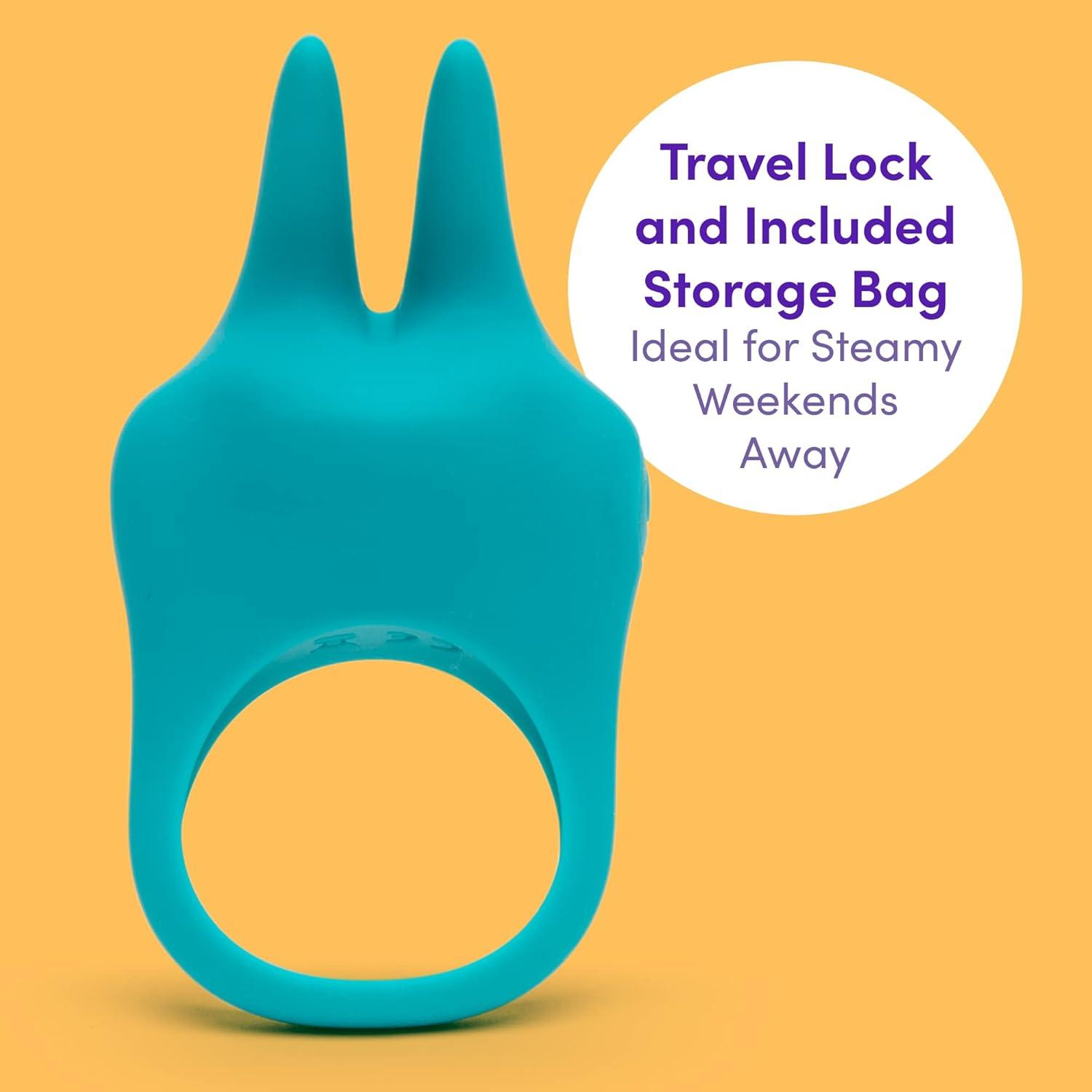 imageLovehoney Ignite Rabbit Vibrating Cock Ring Stretchy Silicone Penis Ring 20 Function Stimulation Device for Couples Sex Rechargeable Waterproof Turquoise