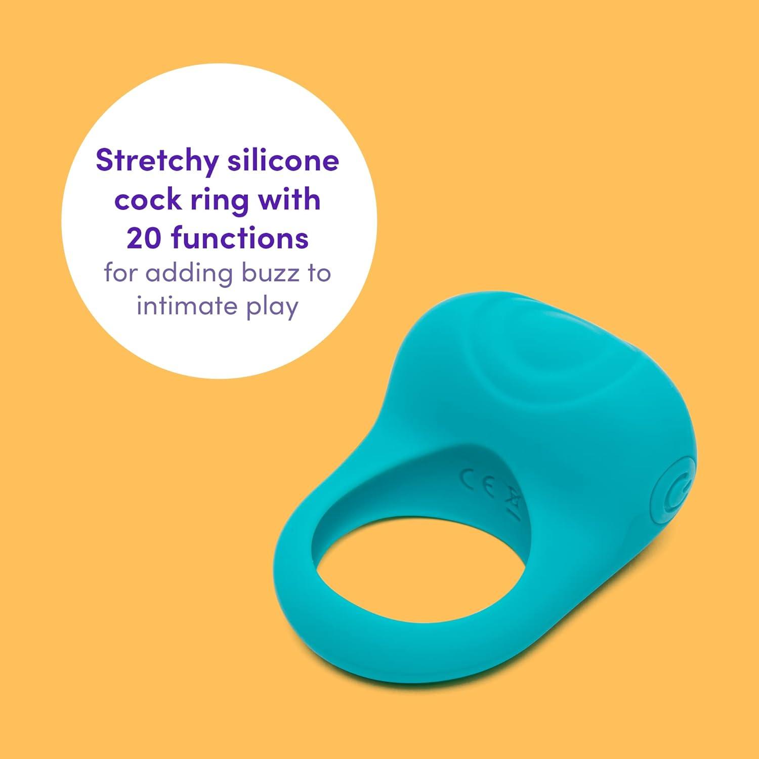 imageLovehoney Ignite Vibrating Cock Ring Stretchy Silicone Penis Ring Beginner Friendly 20 Function Stimulator Couples Sex Rechargeable Waterproof Turquoise