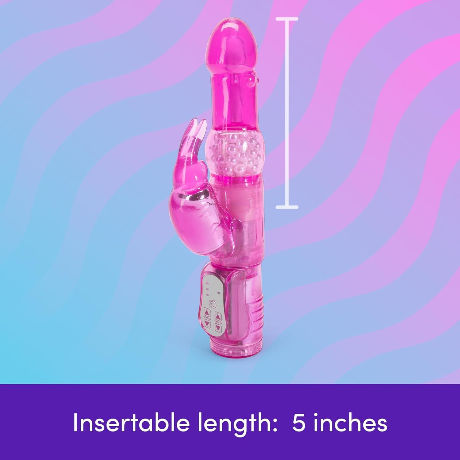 imageLovehoney Jessica Rabbit Vibrator Dual Stimulation Adult Sex Toy 5 Inch Vibrator for Women with Rotating Shaft Clitoris amp GSpot Stimulator Splashproof Personal Massager for Woman SilverPink